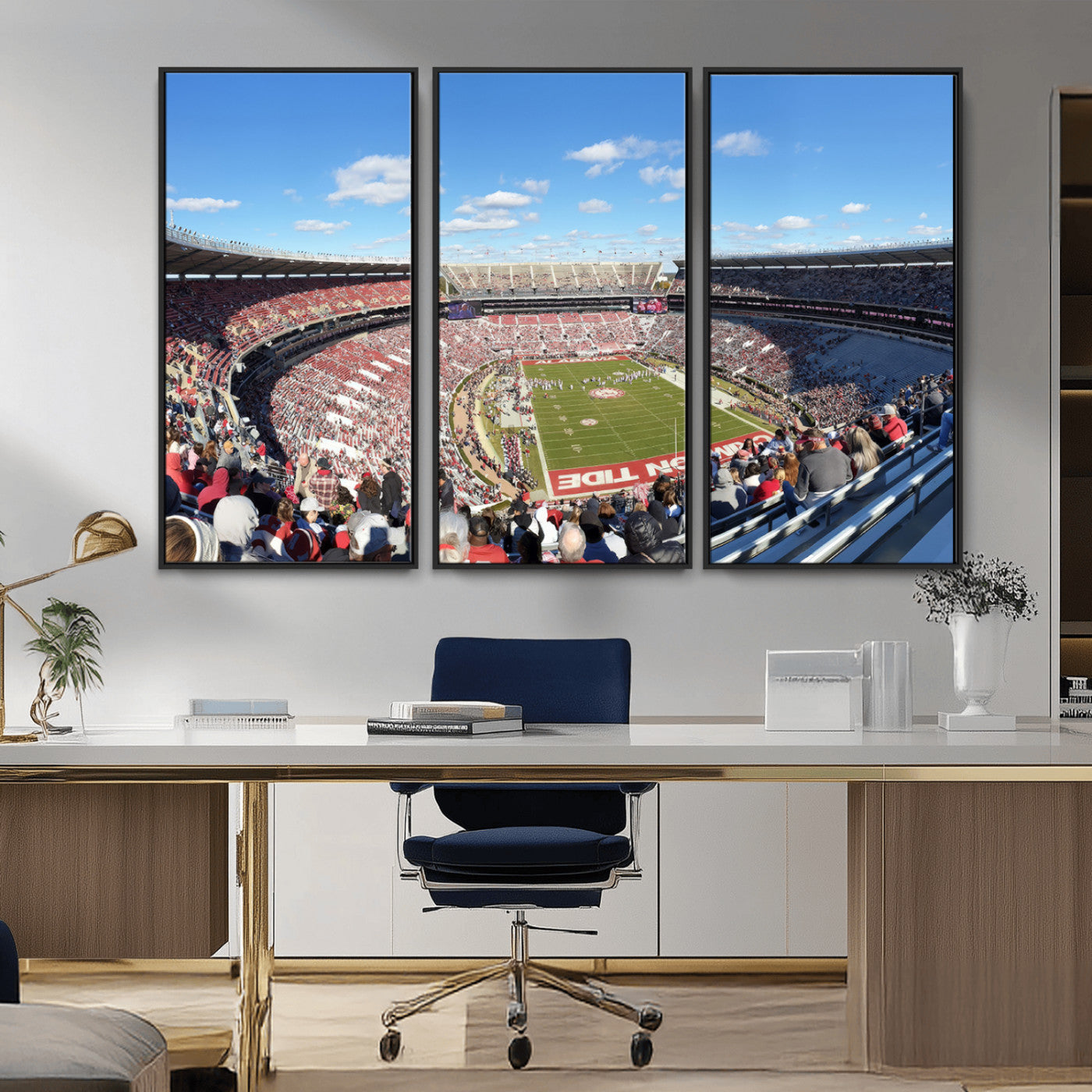 MGV-FC-48X32-3P - University of Alabama Crimson Tide Print Wall Art - Tuscaloosa Bryant-Denny Stadium Wall Art Canvas