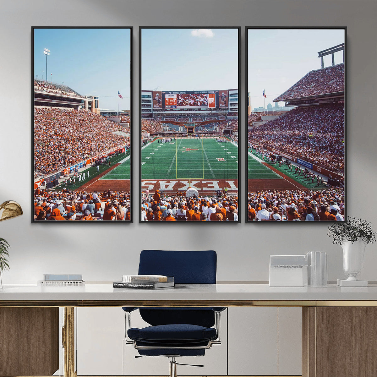 14826-MGV-CV-36X24 - Framed Texas Memorial Stadium Canvas, University of Texas Longhorns Football Team Print - Austin