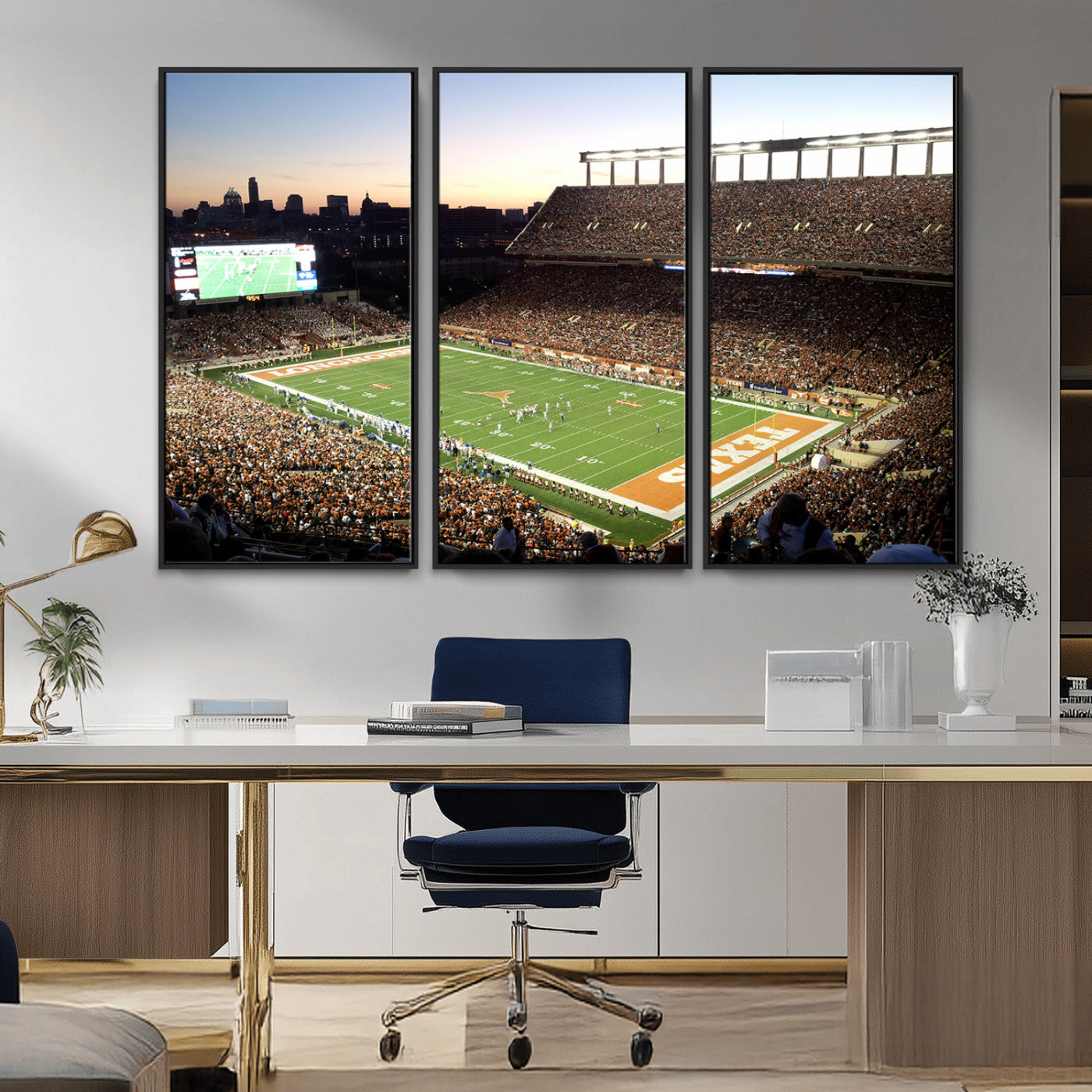 MGV-FC-48X32-3P - Darrell K Royal-Texas Memorial Stadium Canvas Wall Art - Texas Longhorns Football Match