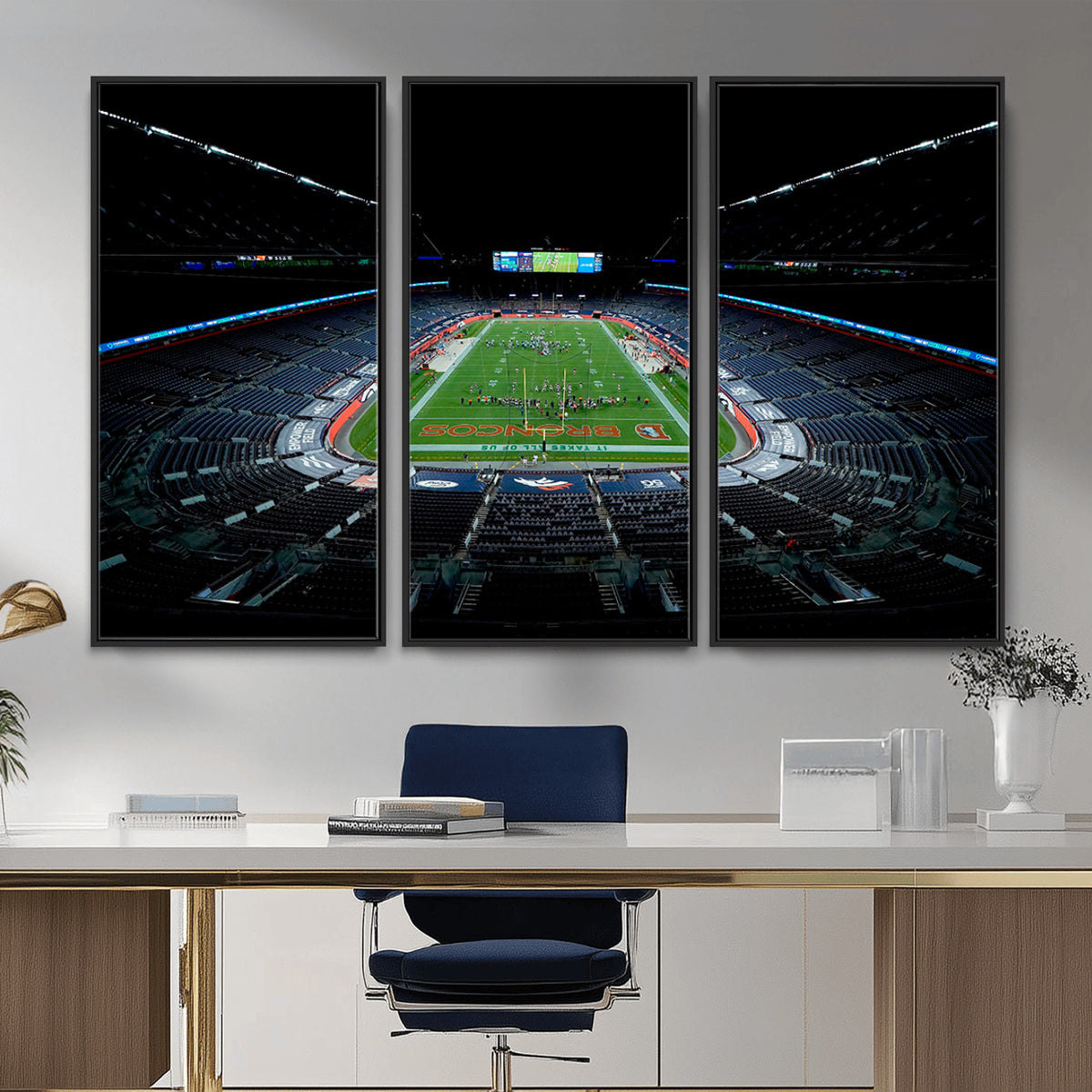 14797-MGV-CV-36X24 - Denver Broncos Football Team Print Canvas- Denver Empower Field at Mile High Stadium Wall Art Canvas