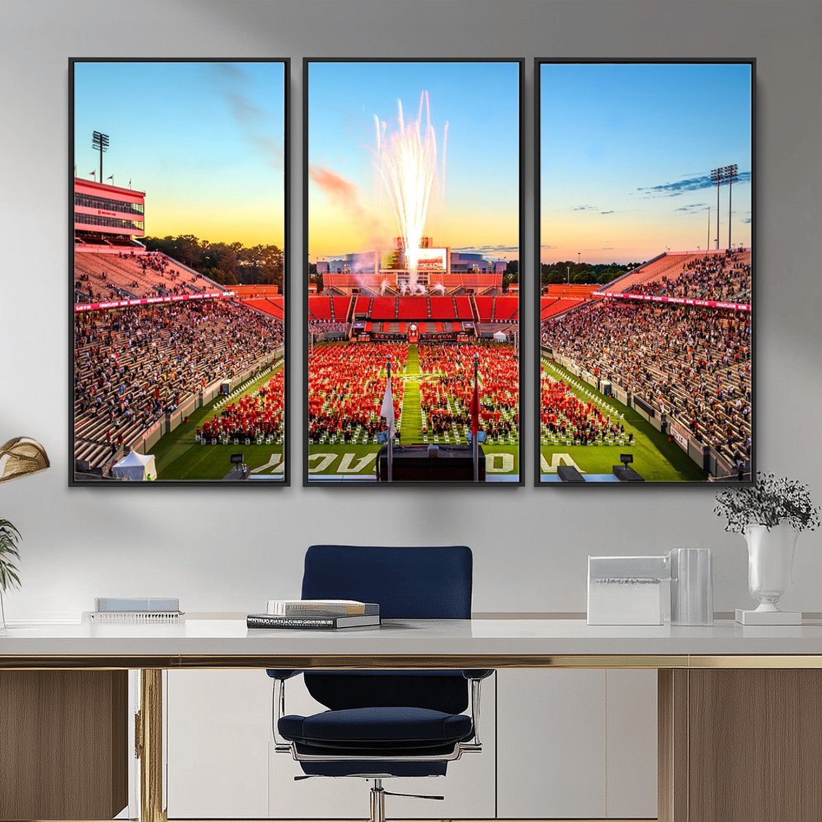 18017-MGV-CV-36X24 - North Carolina State University Canvas Print, Wolfpack Football Team Print