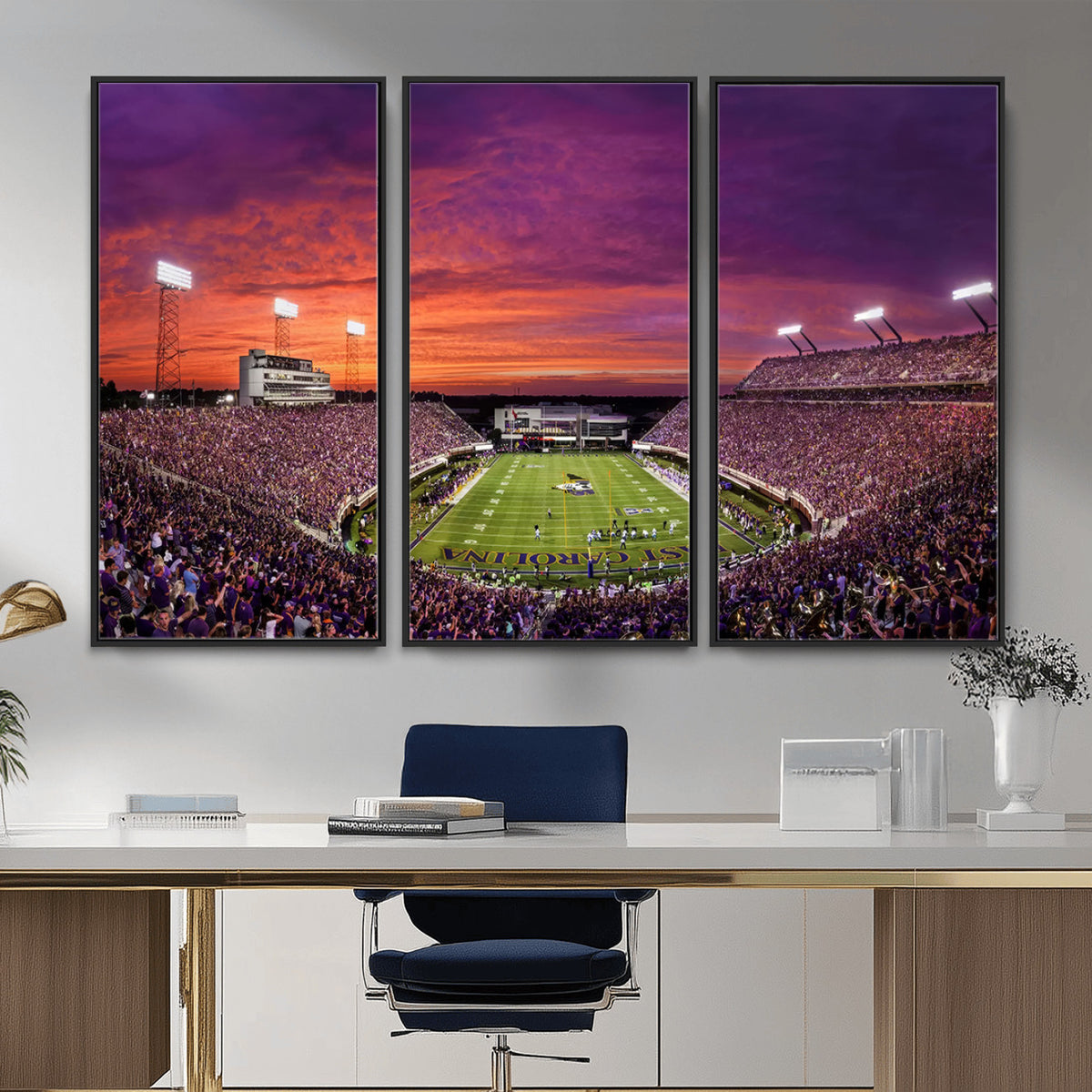 88575-MGV-CV-36X24 - East Carolina University Pirates Football Print Canvas- Greenville Dowdy-Ficklen Stadium Wall Art