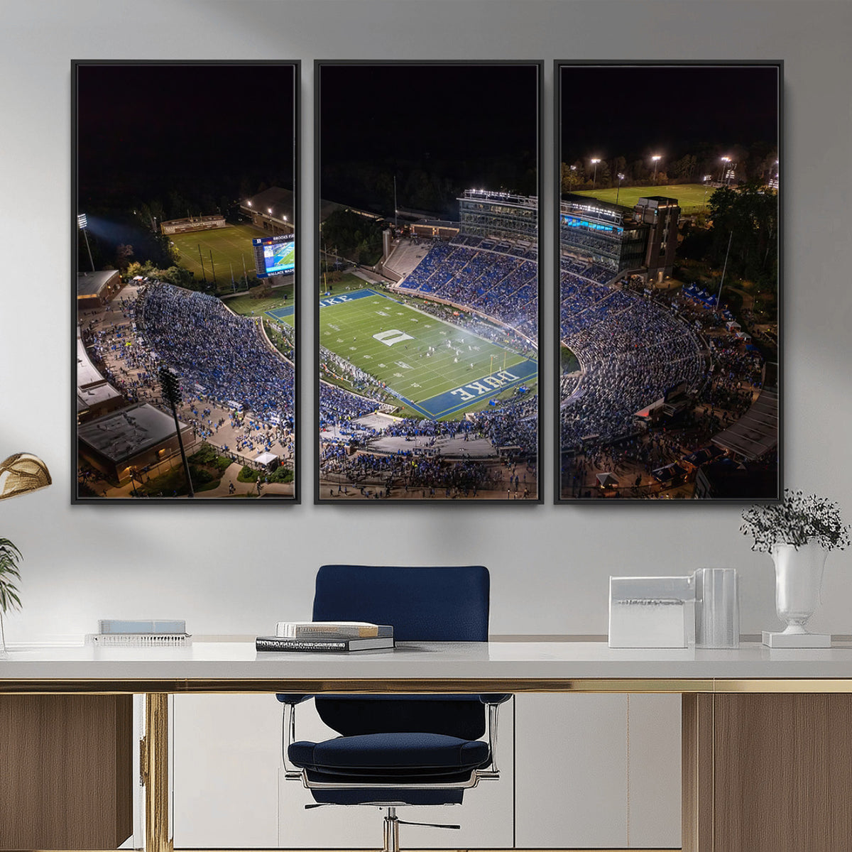 42347-MGV-CV-36X24 - Duke University Blue Devils Football Print Canvas - Durham Wallace Wade Stadium Wall Art Canvas