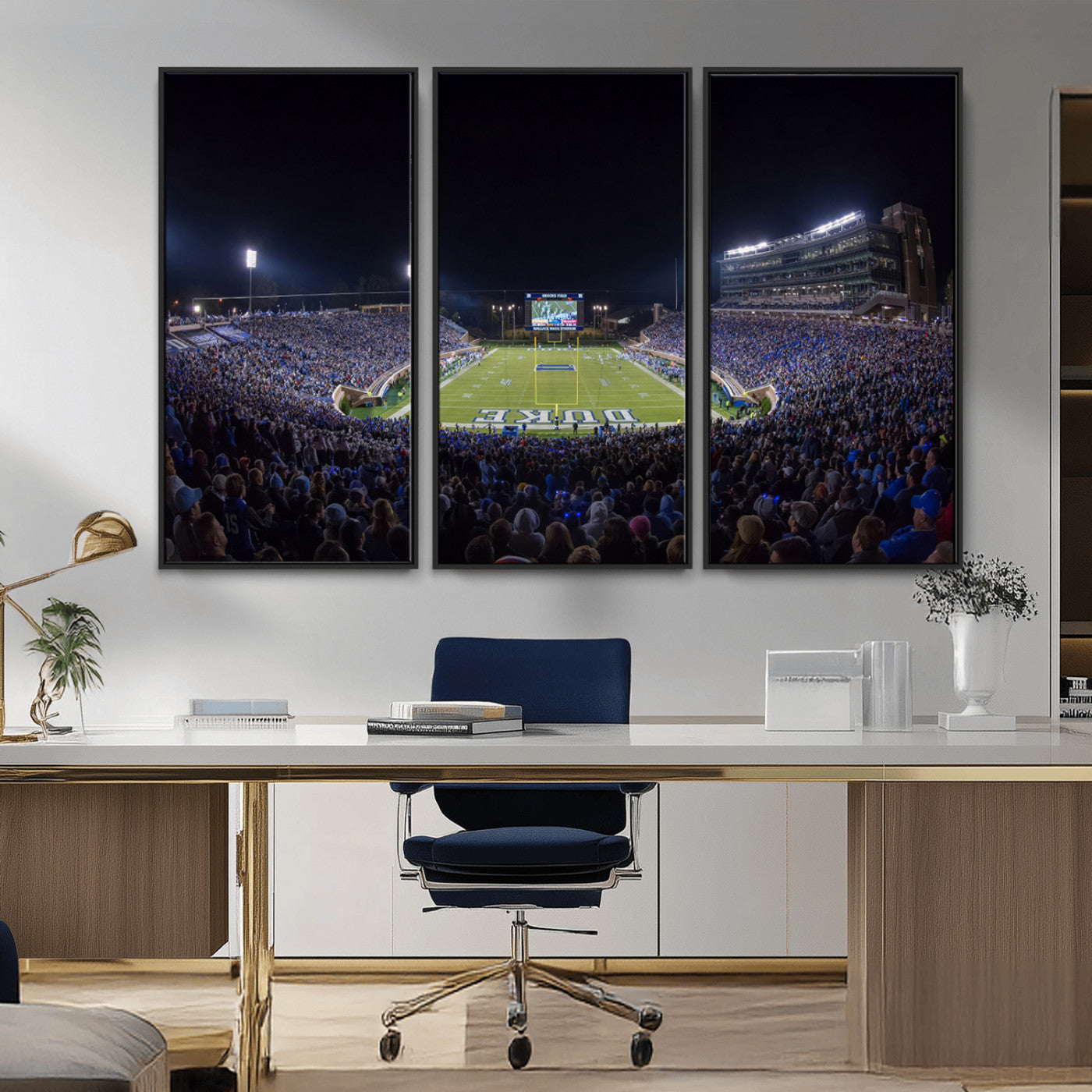 MGV-FC-48X32-3P - Duke University Blue Devils Football Team Print - Durham Wallace Wade Stadium Wall Art Canvas Print