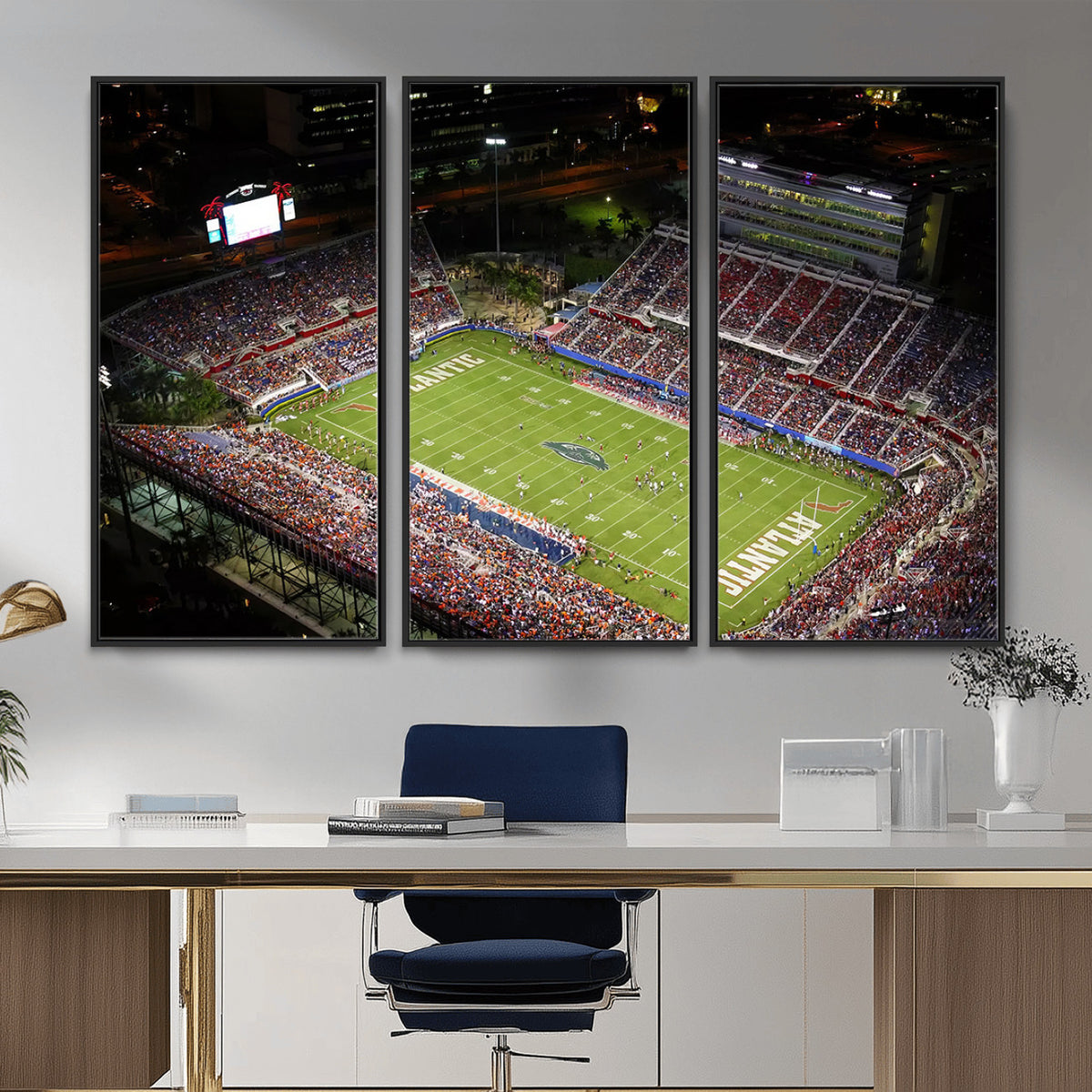 12682-MGV-CV-36X24 - Florida Atlantic University Owls Canvas Print, Football Team Print - Boca Raton FAU Stadium Wall Art