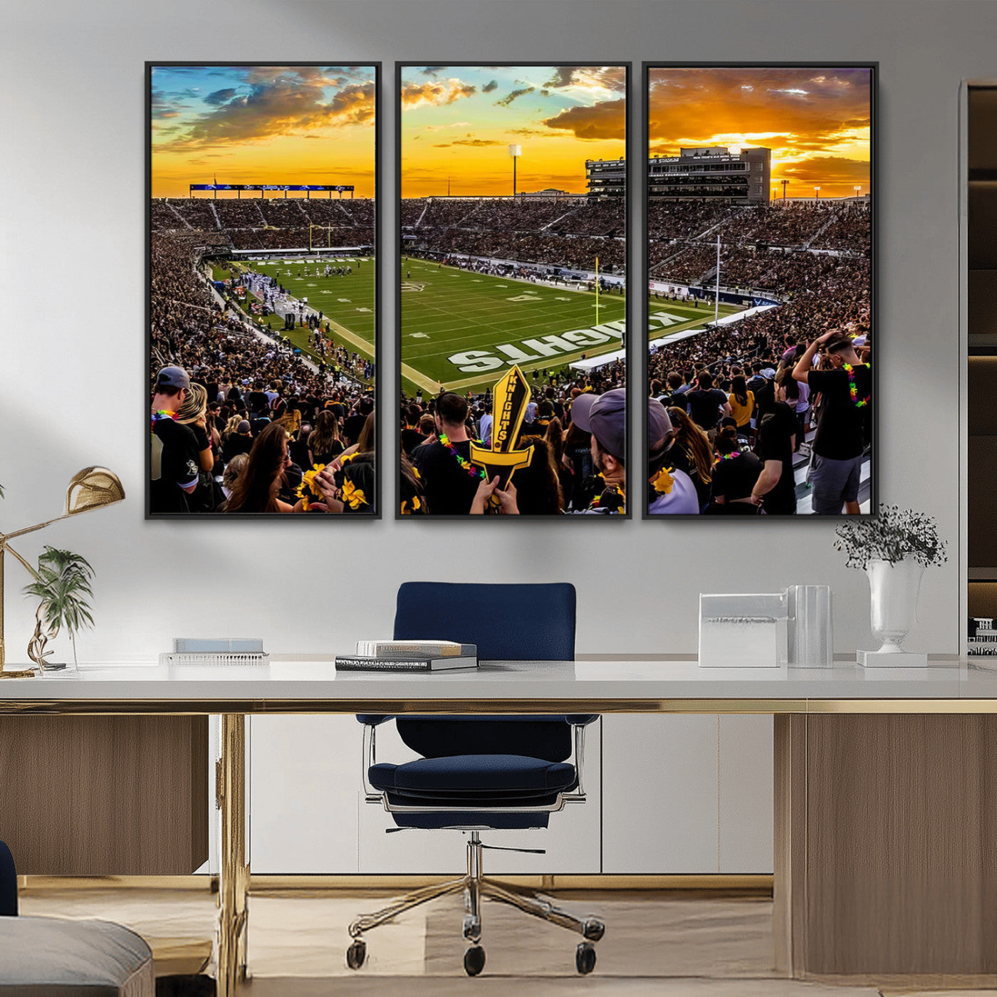 MGV-FC-48X32-3P - UCF Knights Football Team Print - Orlando FBC Mortgage Stadium, UCF Knights Wall Art Canvas Print