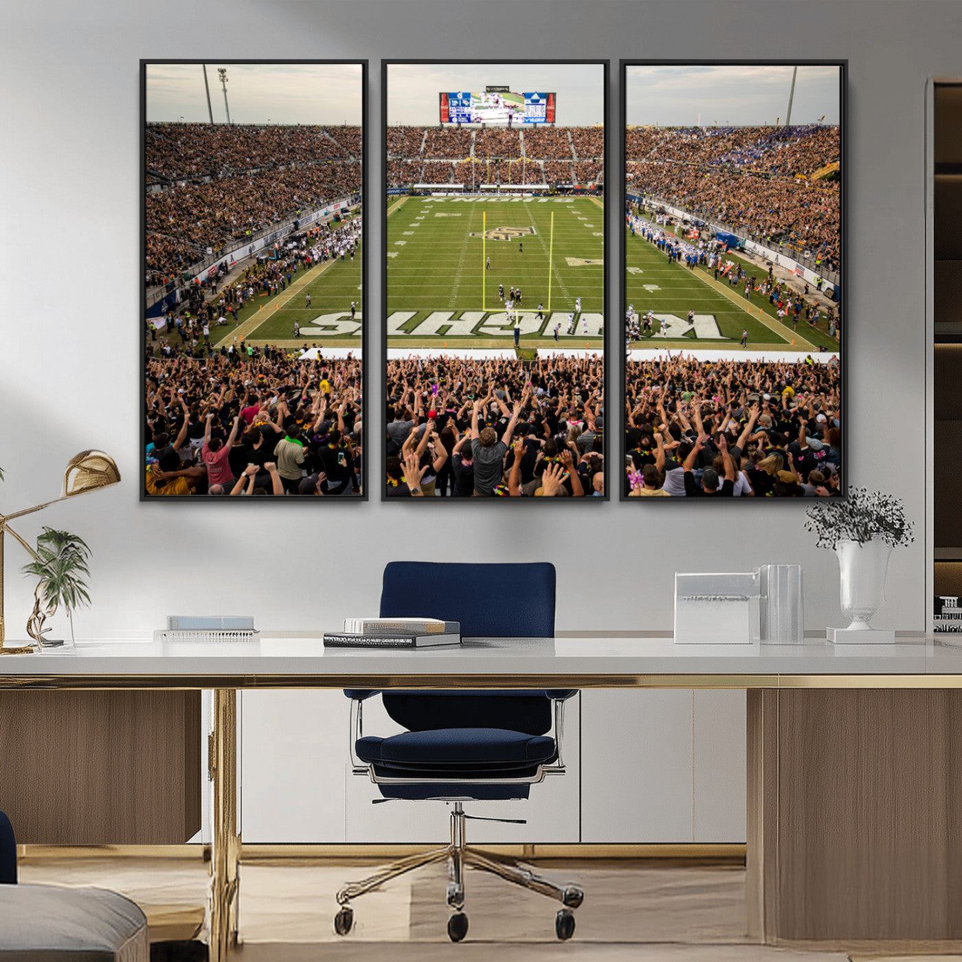 MGV-FC-48X32-3P - UCF Knights Football Team Print - Orlando FBC Mortgage Stadium Canvas Print