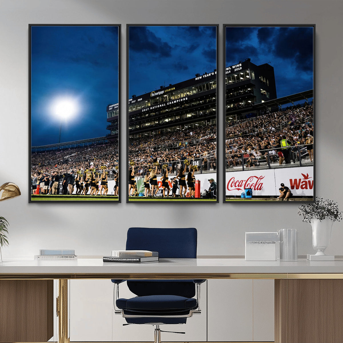 40217-MGV-CV-36X24 - UCF Knights Football Team Print - Orlando FBC Mortgage Stadium Wall Art Canvas Print