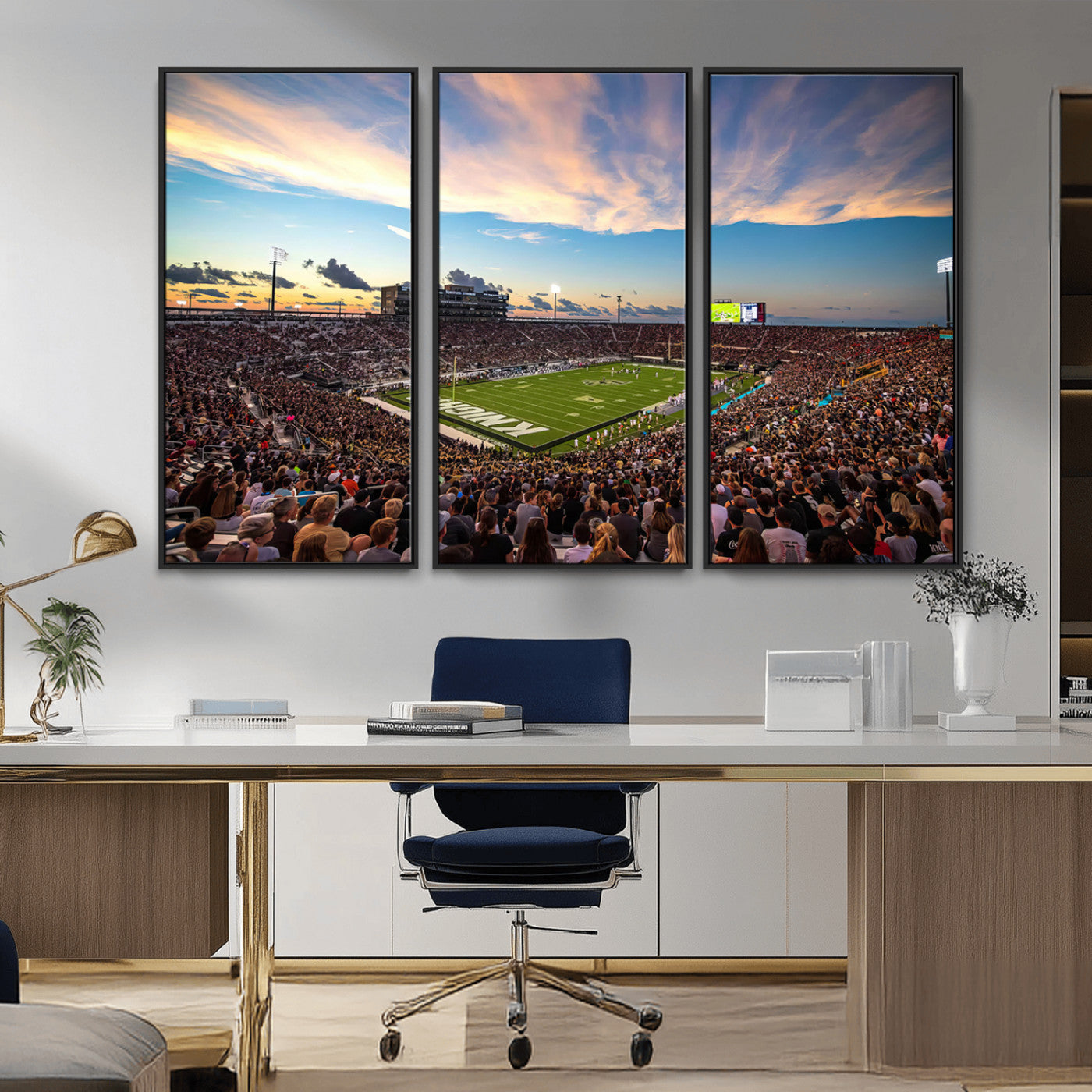 MGV-FC-48X32-3P - UCF Knights Football Team Print - Orlando FBC Mortgage Stadium Wall Art Canvas Print