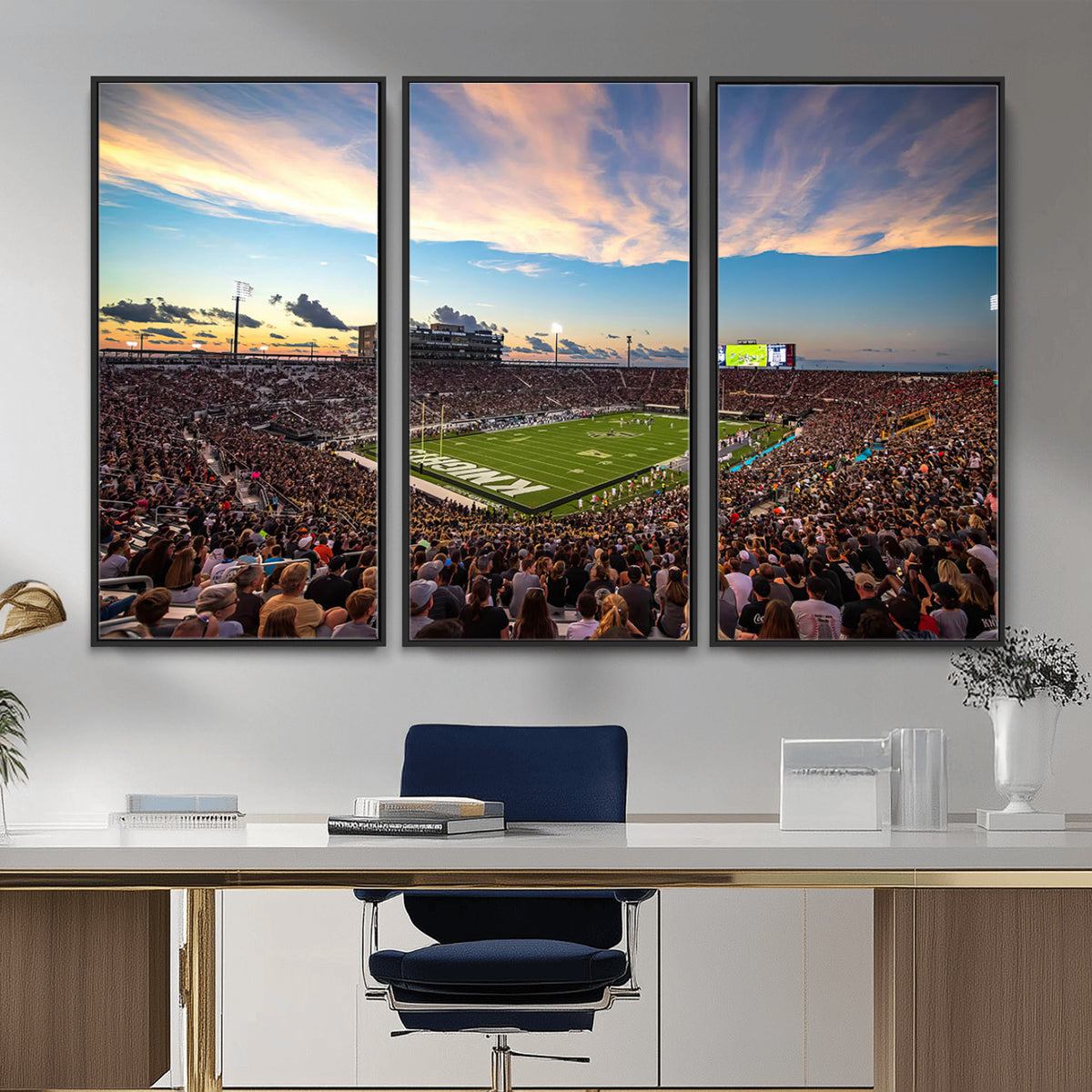 50243-MGV-CV-36X24 - UCF Knights Football Team Print - Orlando FBC Mortgage Stadium Wall Art Canvas Print
