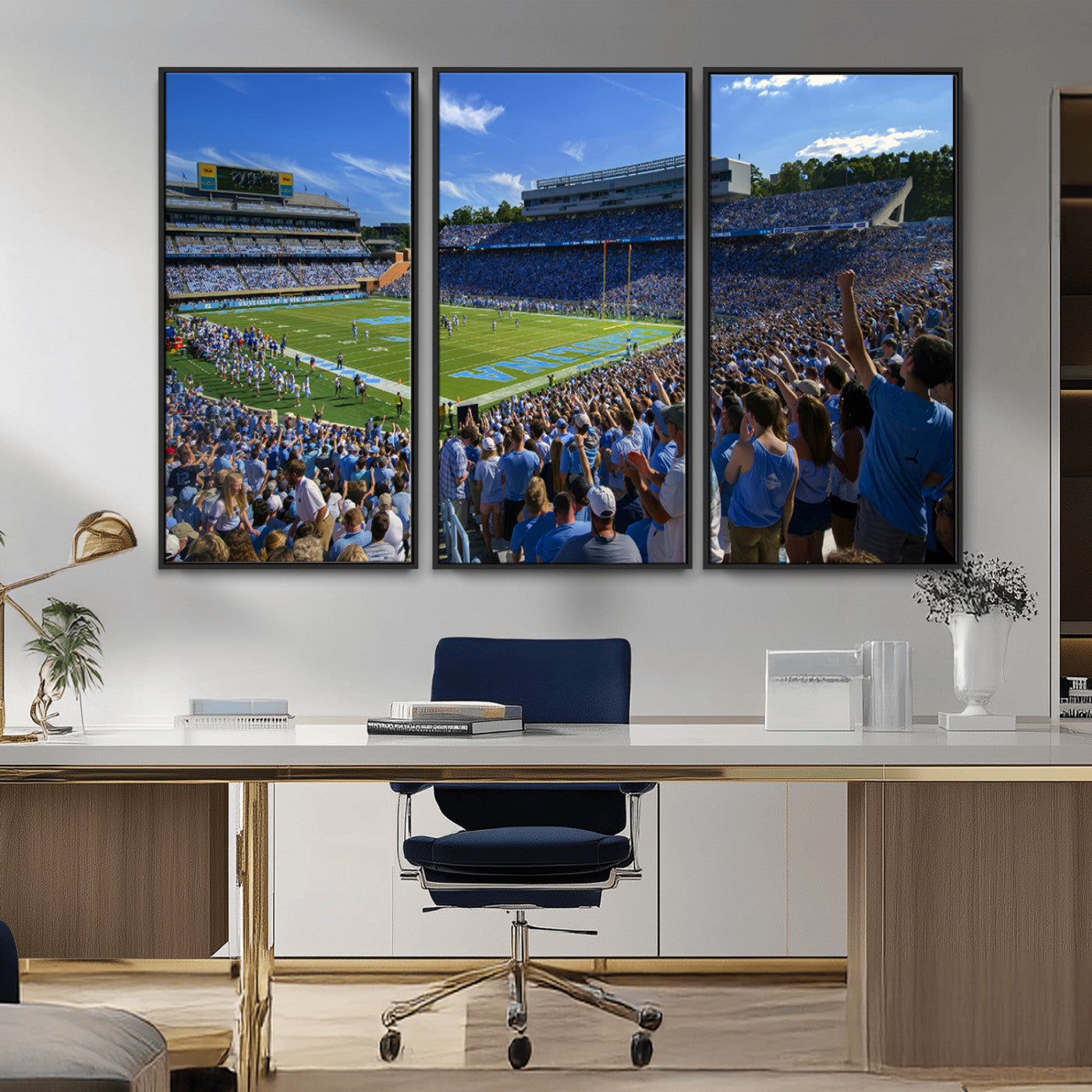 MGV-FC-48X32-3P - University of North Carolina Tar Heels Team Canvas Print - Chapel Hill Kenan Memorial Stadium Wall
