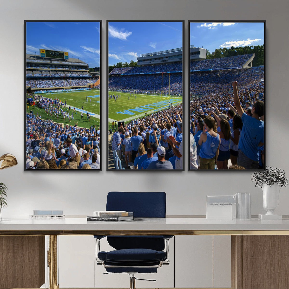 58540-MGV-CV-36X24 - University of North Carolina Tar Heels Team Canvas Print - Chapel Hill Kenan Memorial Stadium Wall