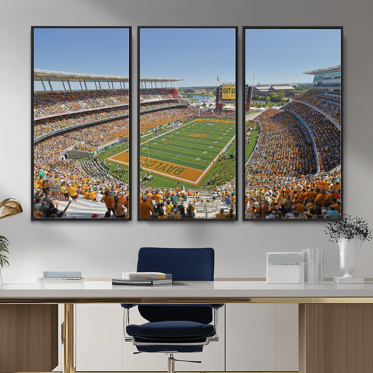 49912-MGV-CV-36X24 - Baylor University Bears Football Team Print - Waco McLane Stadium Wall Art Canvas Print