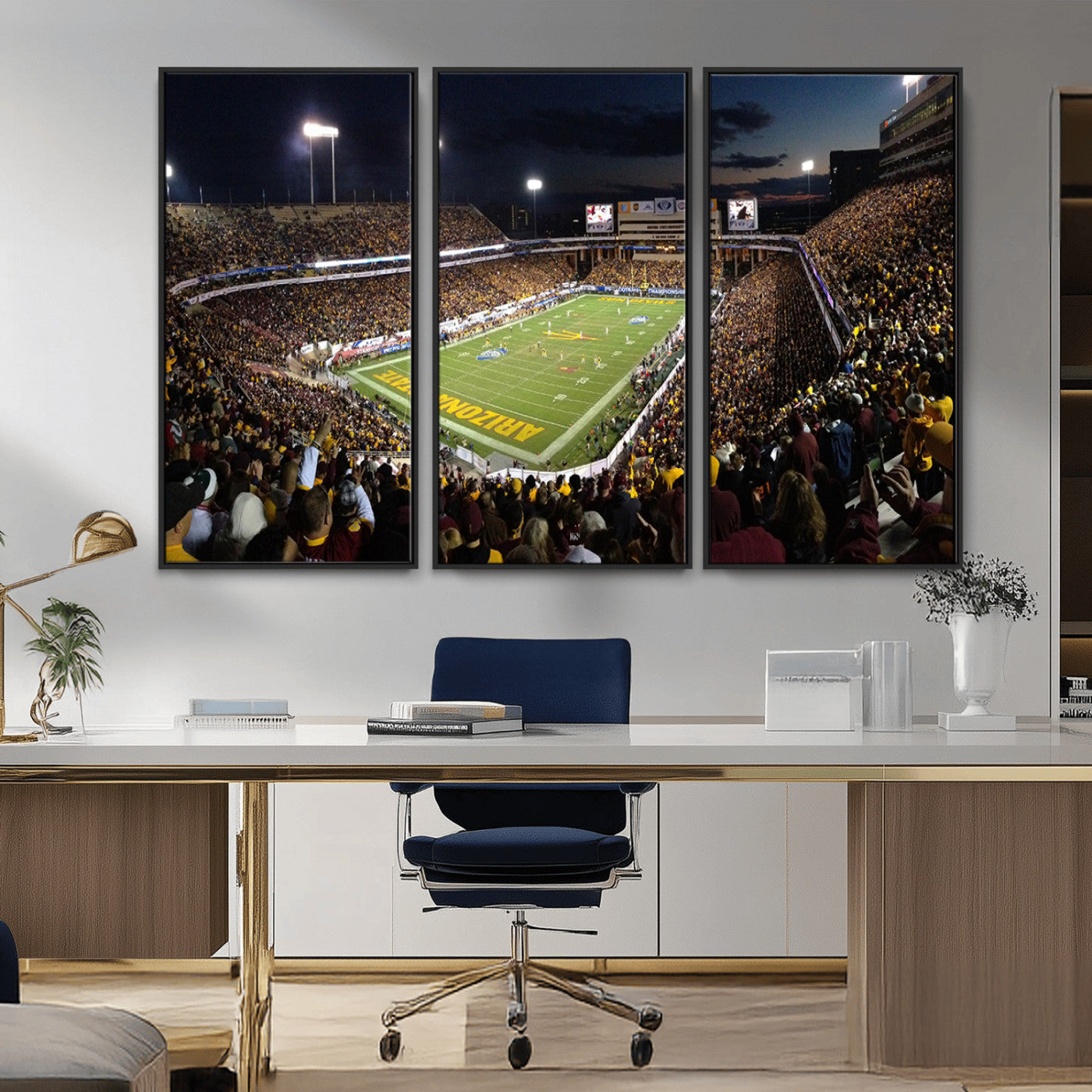 MGV-FC-48X32-3P - ASU Sun Devils Football Team Print Canvas - Phoenix Mountain America Stadium Wall Art Canvas Print