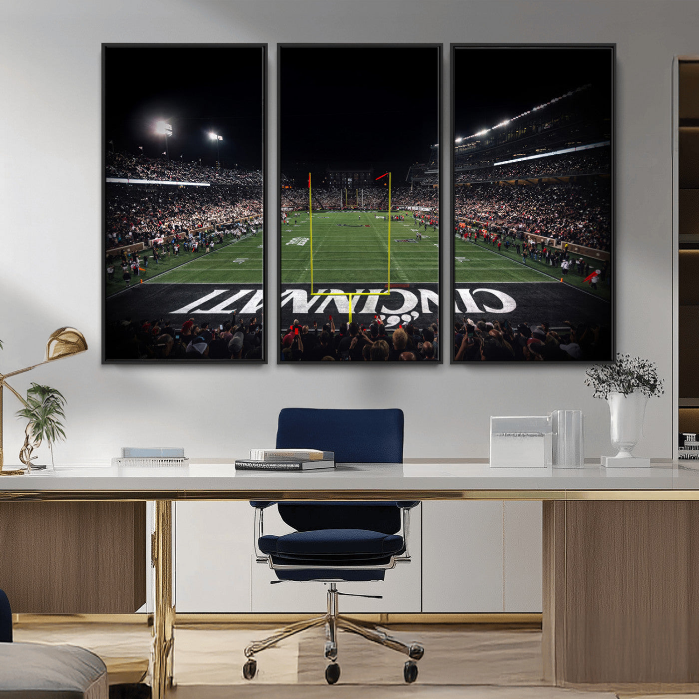 MGV-FC-48X32-3P - Cincinnati Bearcats Football Team Print - Nippert Stadium Wall Art Canvas Print