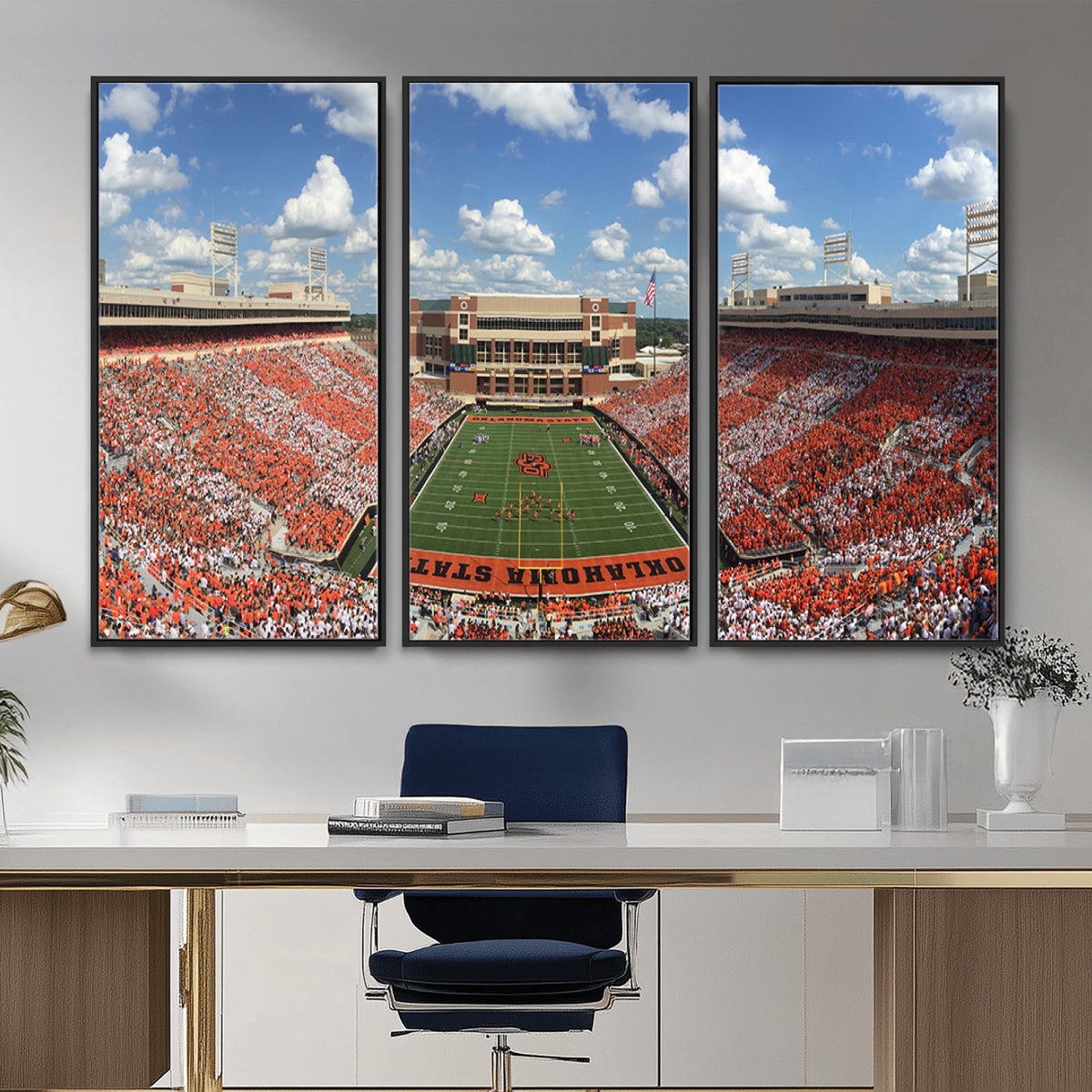 65192-MGV-CV-36X24 - Oklahoma State Cowboys Football Team Print - Stillwater Boone Pickens Stadium Wall Art Canvas Print