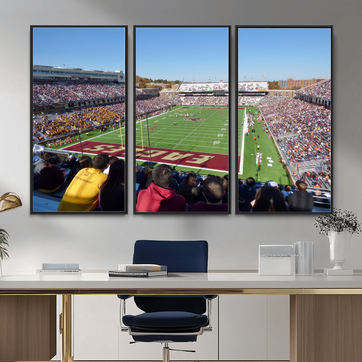 78117-MGV-CV-36X24 - Boston College Eagles Football Team Print - Boston Alumni Stadium Wall Art Canvas Print