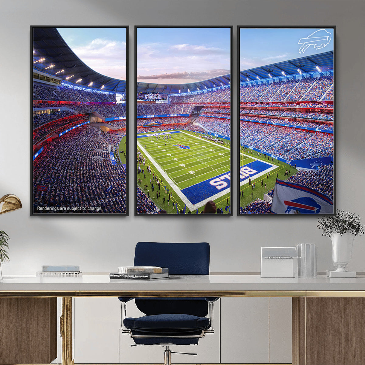57873-MGV-CV-36X24 - Buffalo Bills Football Team Print Canvas - Buffalo Highmark Stadium Wall Art Canvas Print