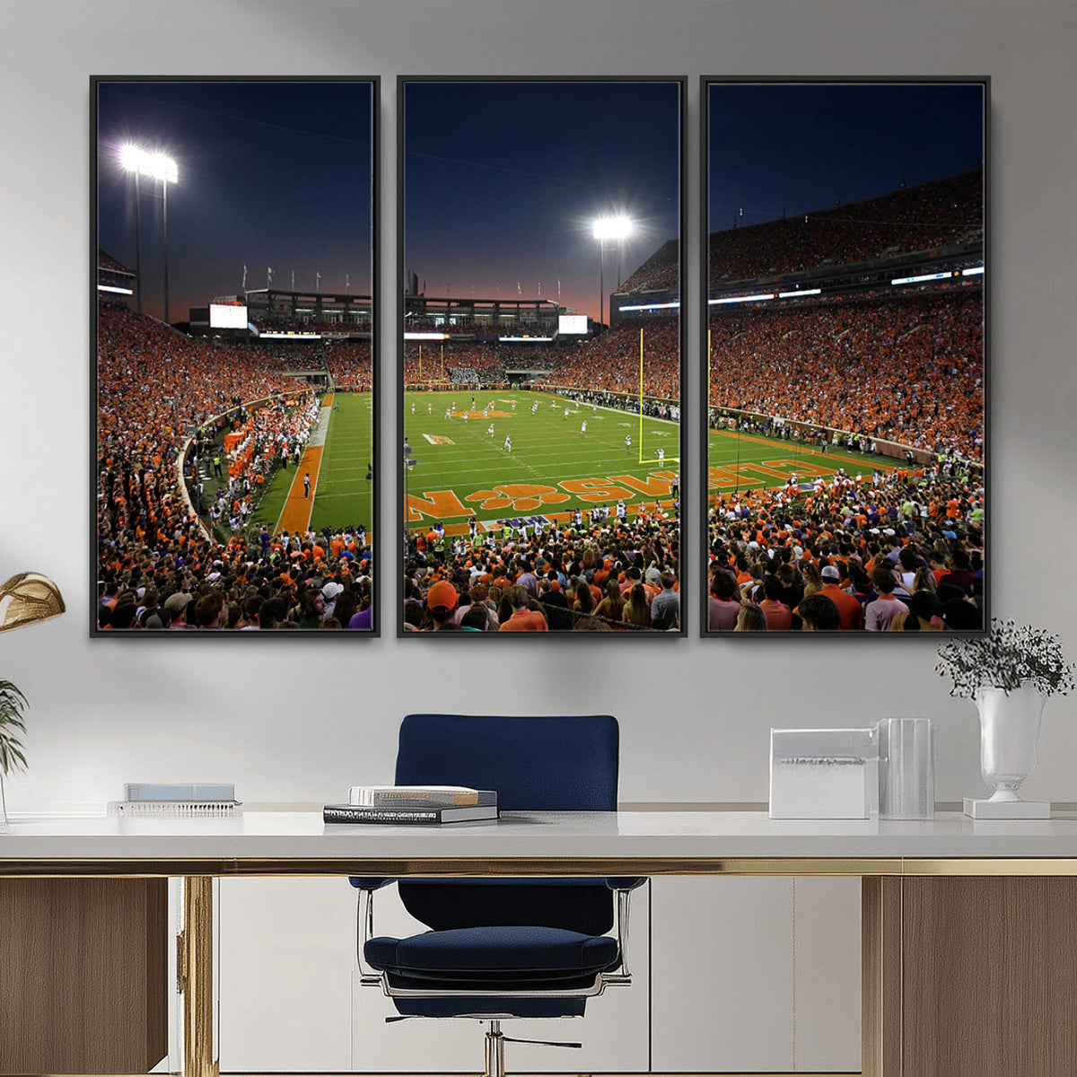 32340-MGV-CV-36X24 - Clemson University Tigers Art Print, Football Team Print