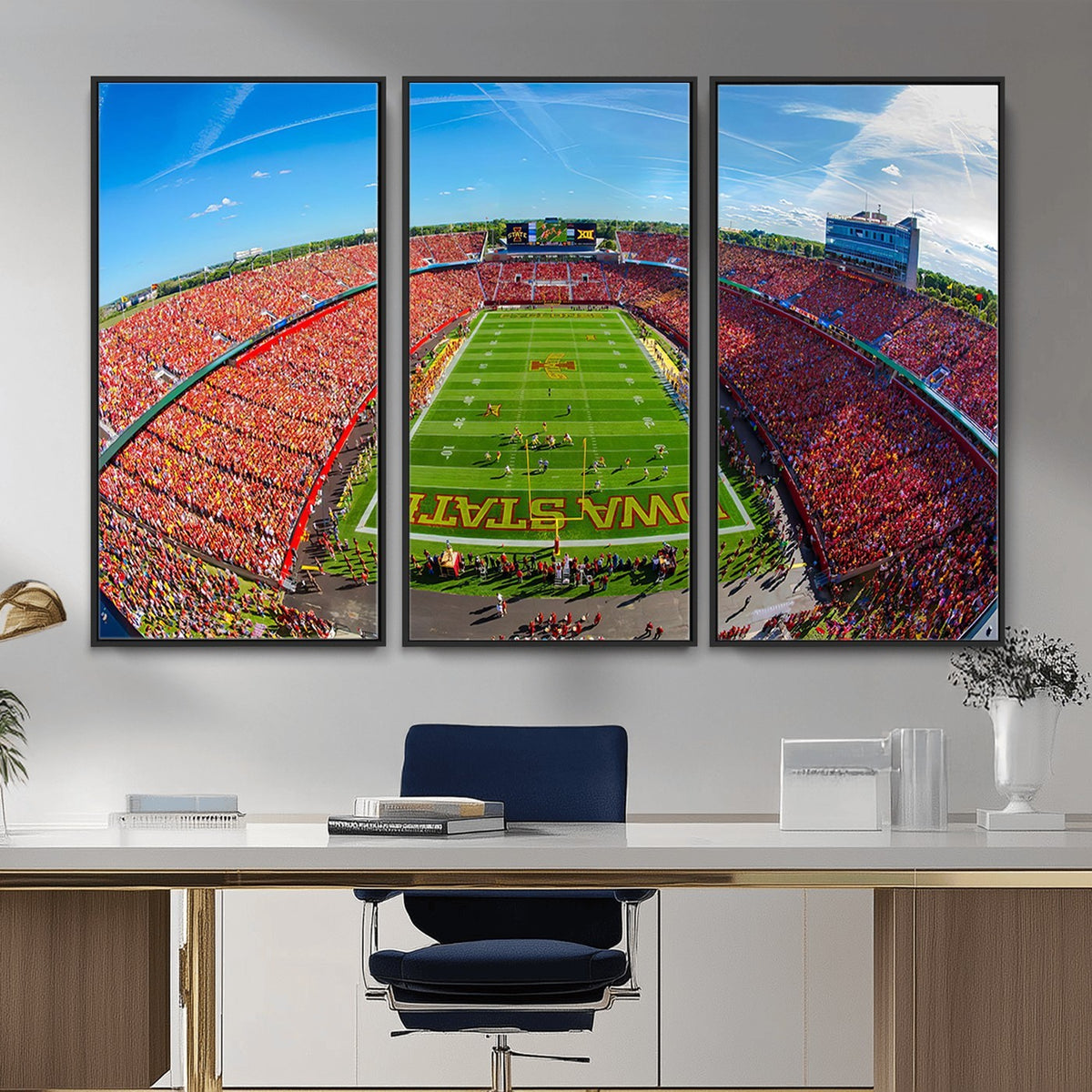 36706-MGV-CV-24X16 - Iowa State University Cyclones Football Team Print, Ames, Framed and Ready to Hang