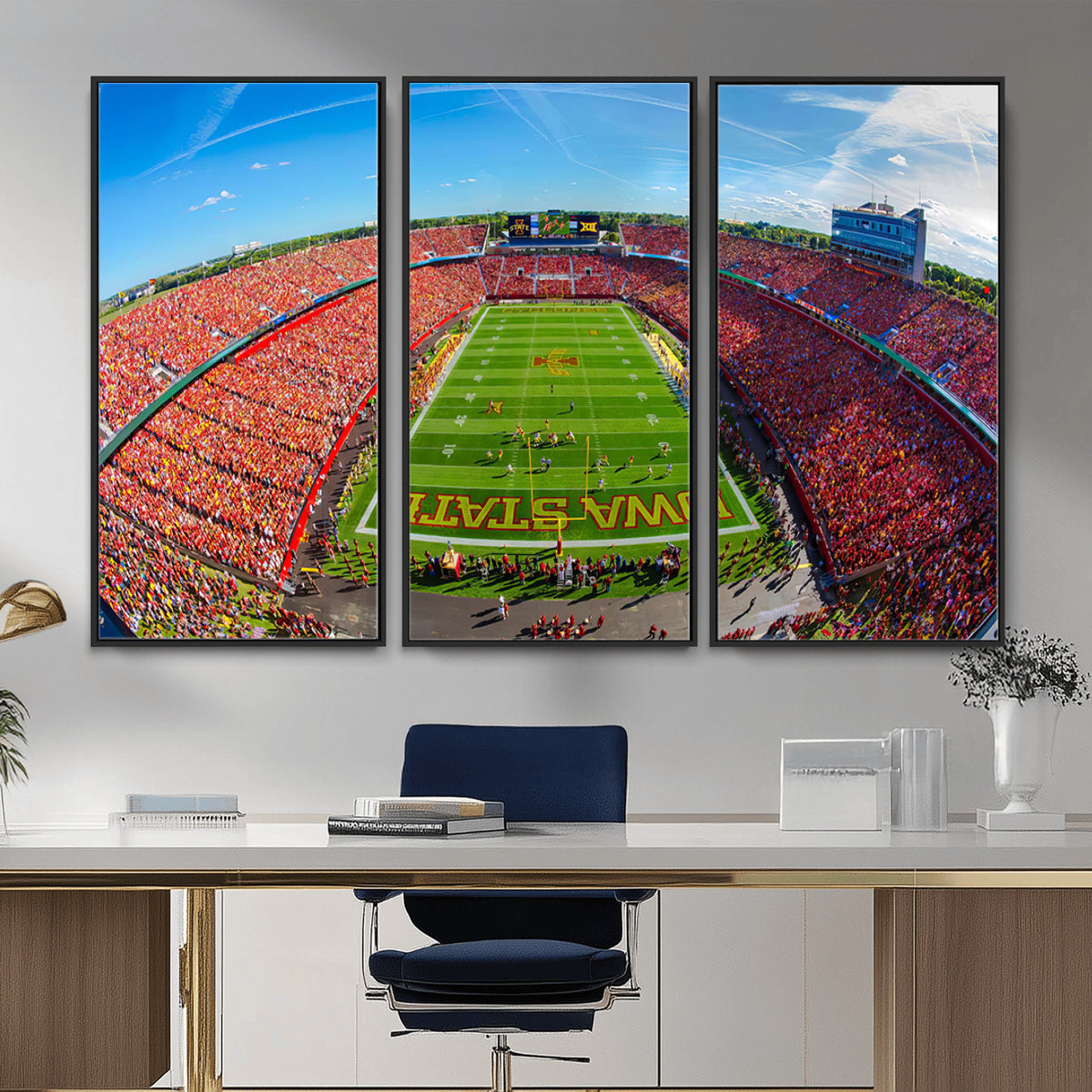 36706-PAN-FL-20X10 - Iowa State University Cyclones Football Team Print - Ames Jack Trice Stadium Art Canvas Print