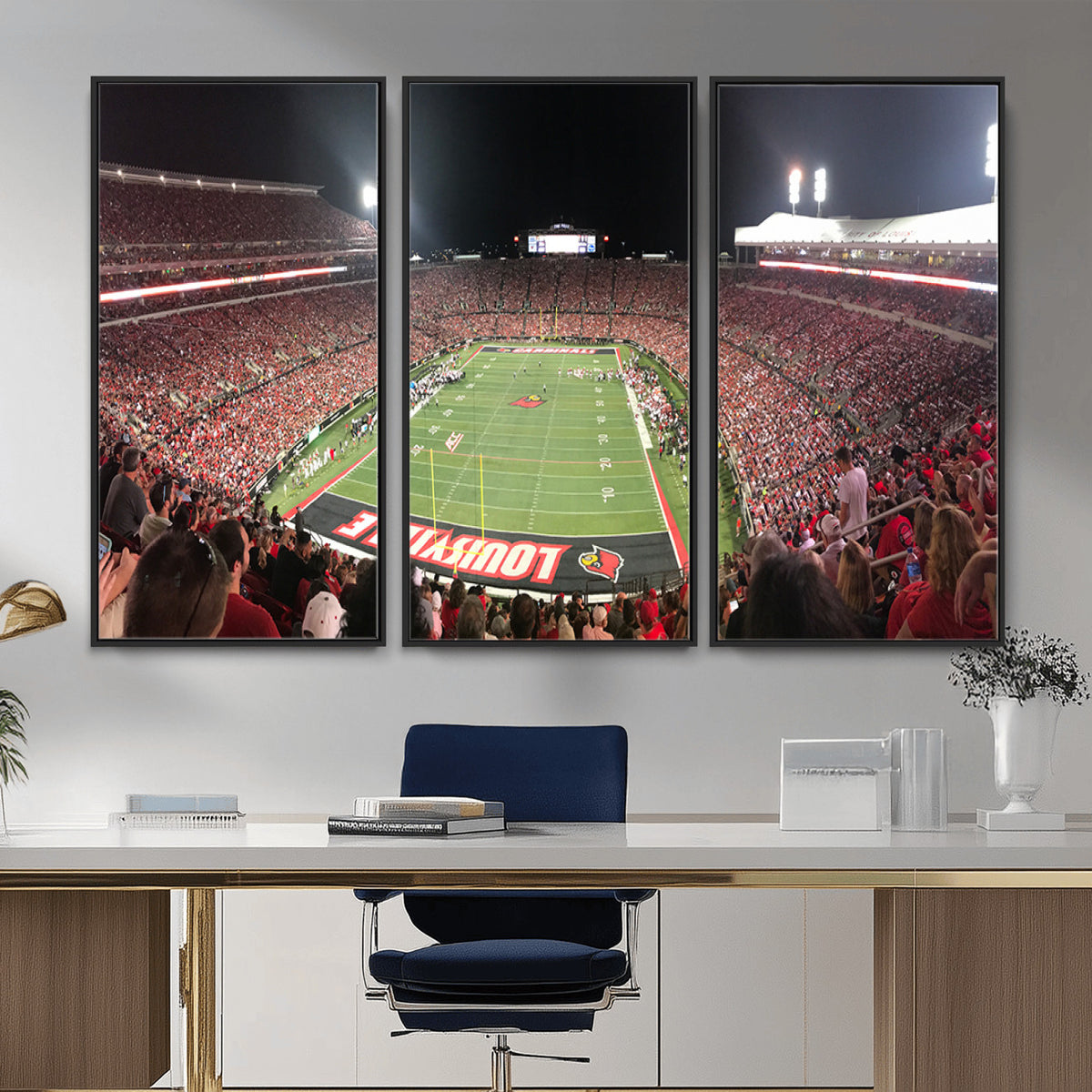 51251-PAN-FL-20X10 - University of Louisville Cardinals Football Team Print - Louisville Cardinal Stadium Wall Art Canvas