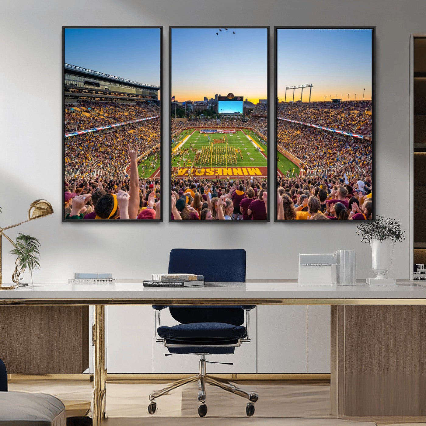 MGV-FC-48X32-3P - University of Minnesota Golden Gophers Football Team Print - Minneapolis Huntington Bank Stadium