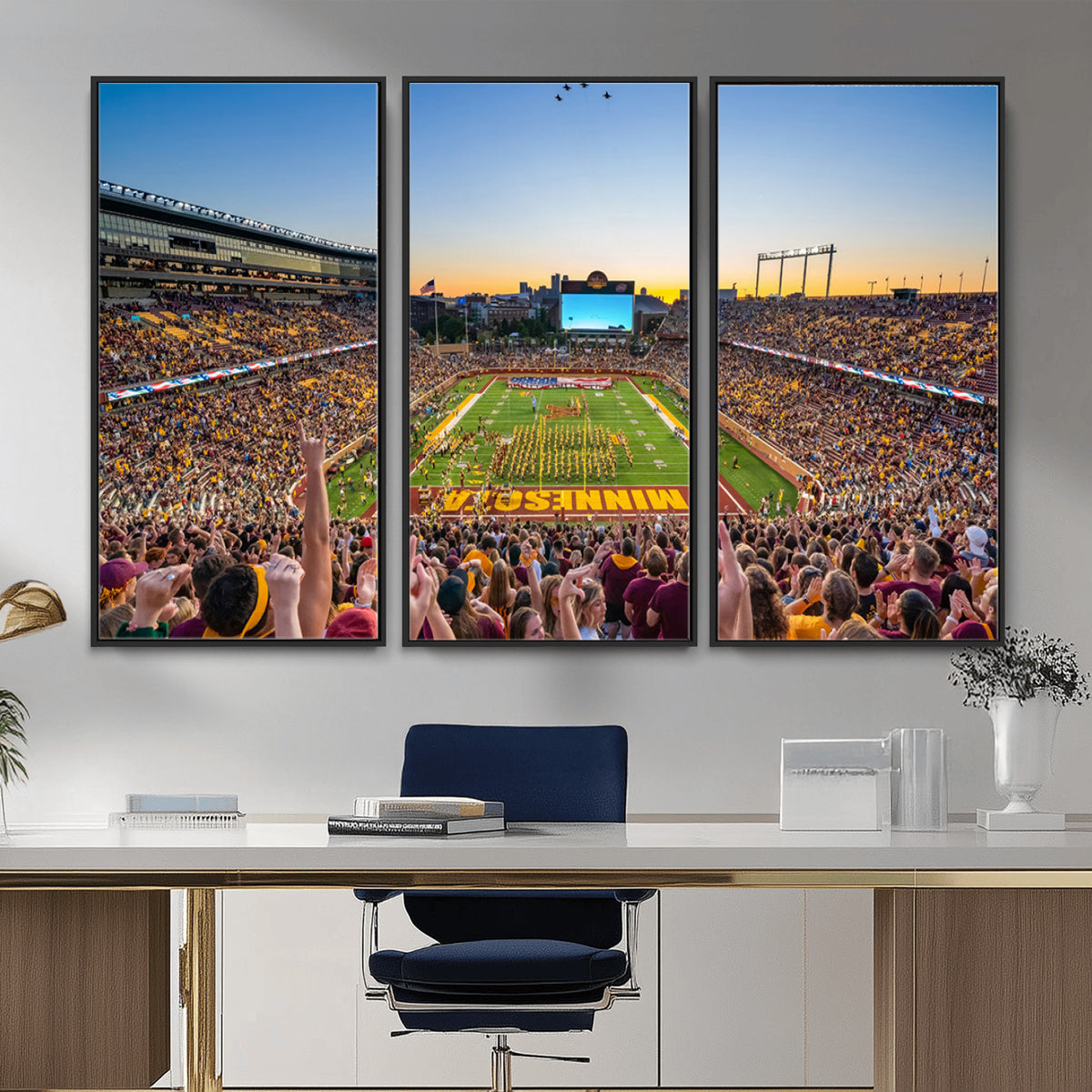 63452-PAN-FL-20X10 - University of Minnesota Golden Gophers Football Team Print - Minneapolis Huntington Bank Stadium