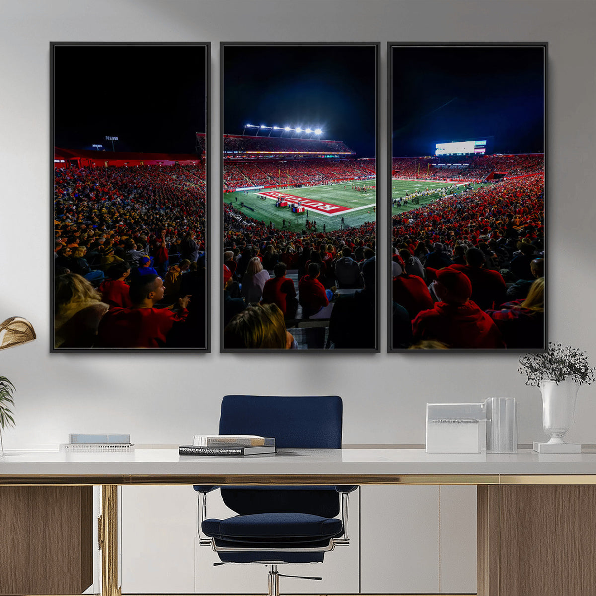 18115-PAN-FL-20X10 - Rutgers Scarlet Knights Football Team Print - SHI Stadium, Piscataway Wall Art Canvas Print