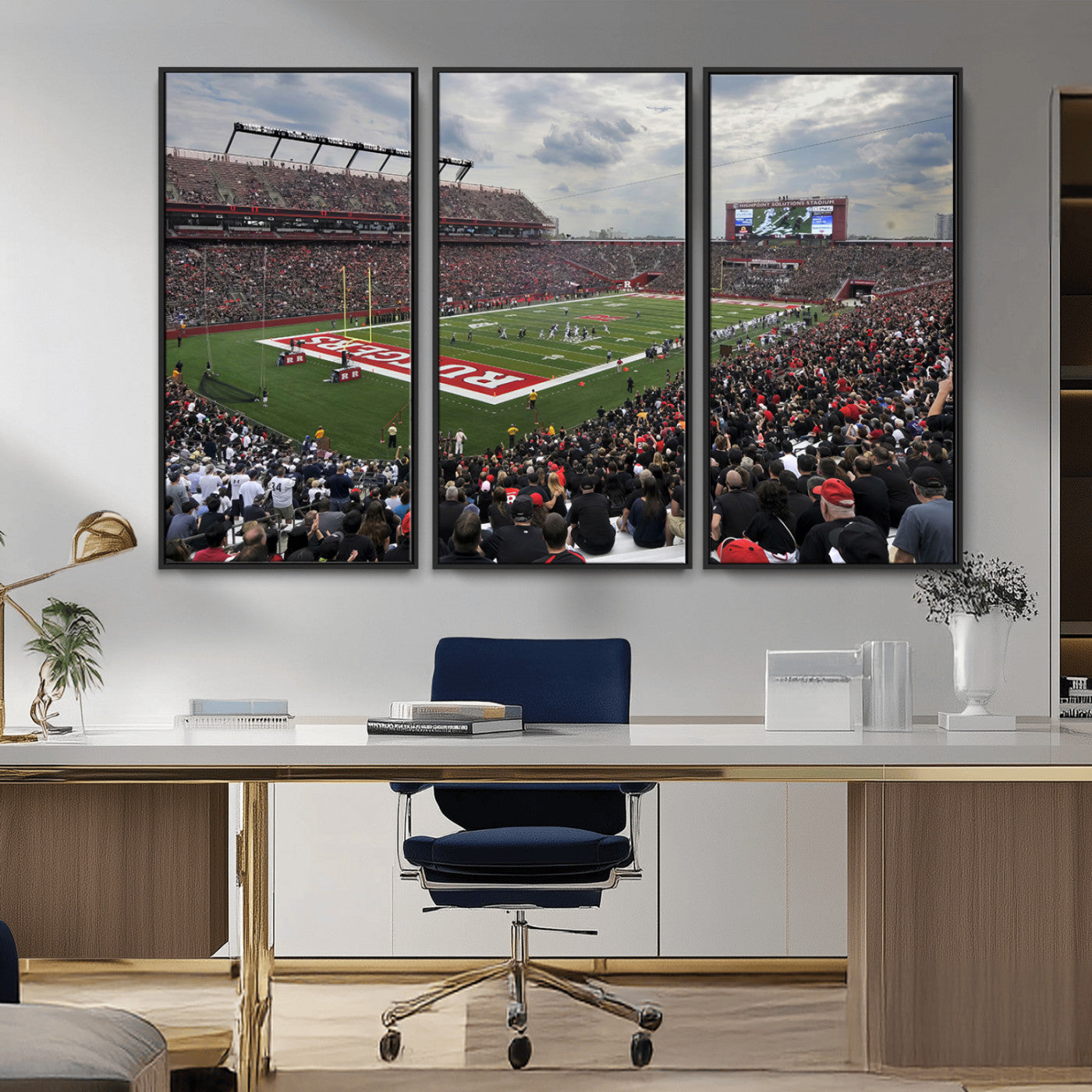MGV-FC-48X32-3P - Rutgers Scarlet Knights Football Team Print - SHI Stadium, Piscataway Wall Art Canvas Print