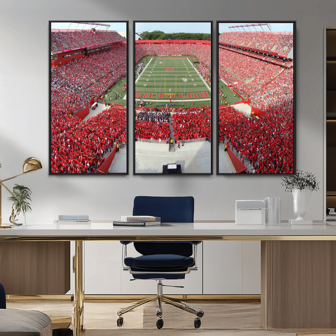 MGV-FC-48X32-3P - Rutgers Scarlet Knights Football Team Print - Piscataway SHI Stadium Wall Art Canvas Print