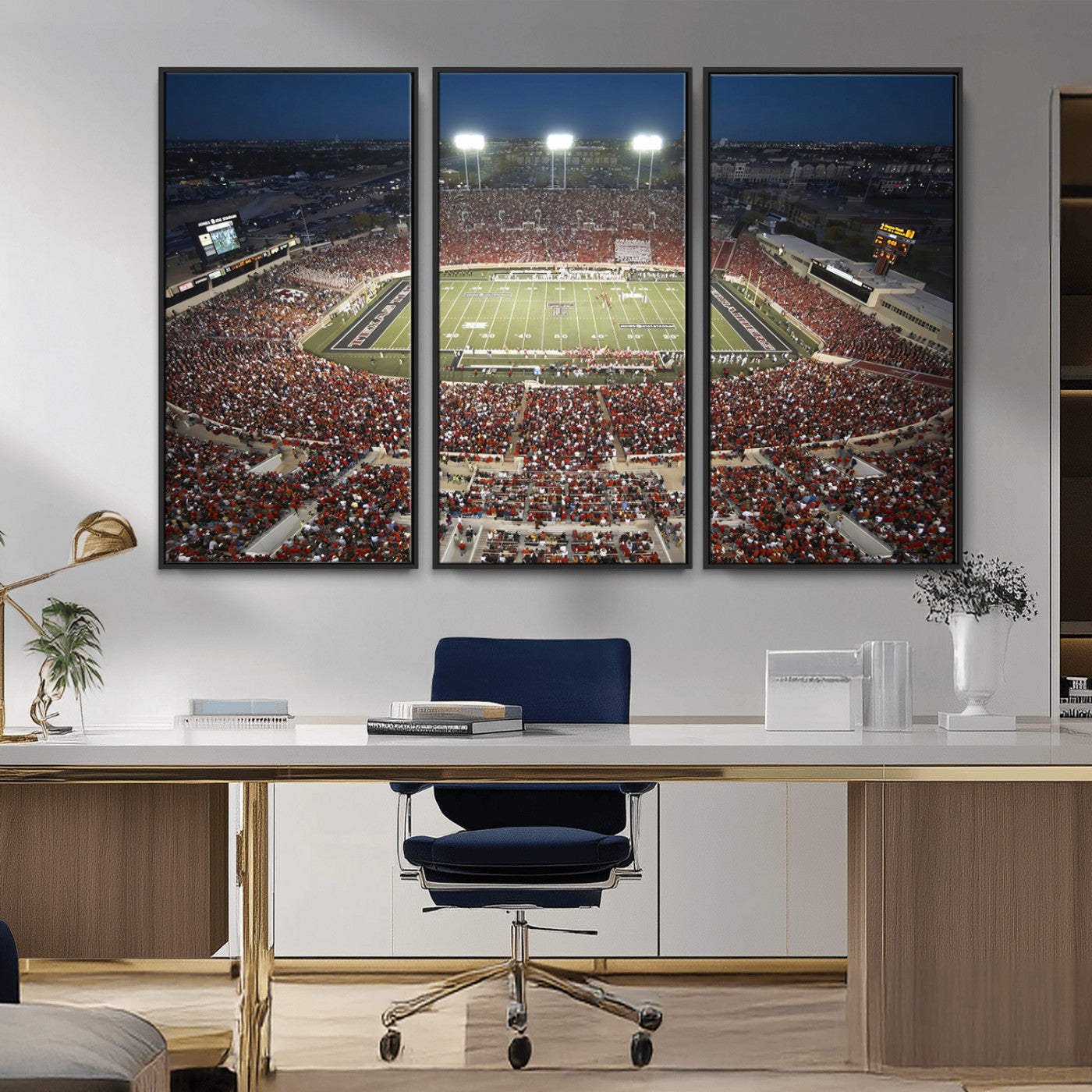 MGV-FC-48X32-3P - Texas Tech Red Raiders Football Team Print - Lubbock Jones AT&T Stadium Wall Art Canvas Print