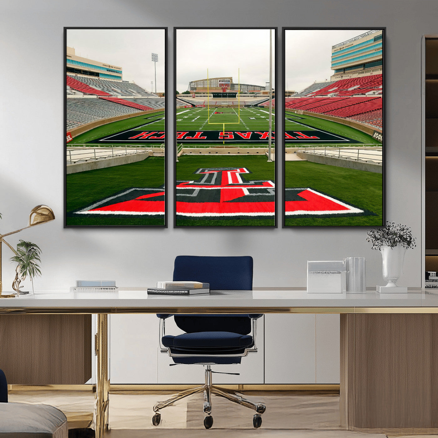 MGV-FC-48X32-3P - Texas Tech Red Raiders Football Team Print - Lubbock Jones AT&T Stadium Wall Art Canvas Print