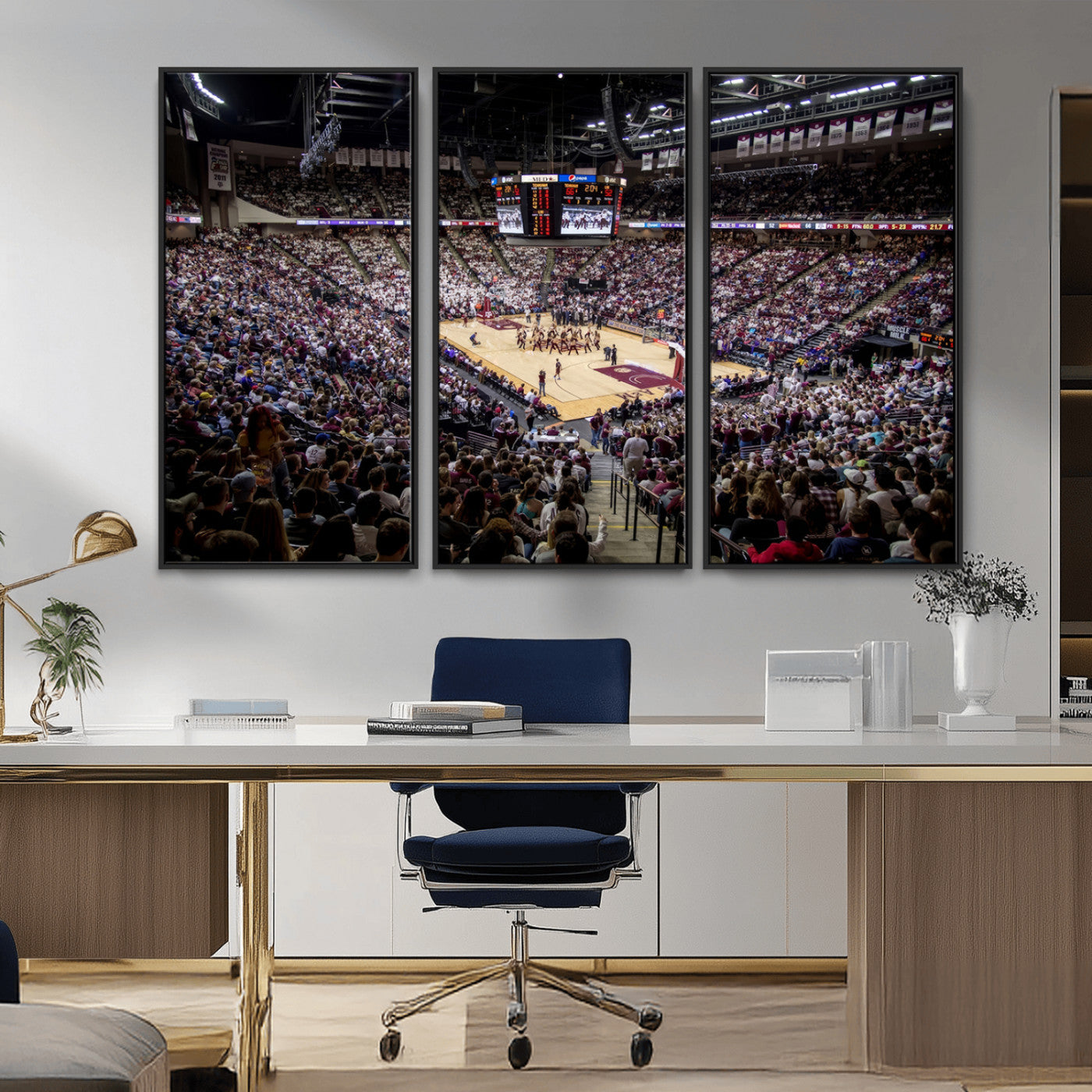 MGV-FC-48X32-3P - University of Nebraska Cornhuskers Basketball Team Print - Lincoln Red Arena Wall Art Canvas Print