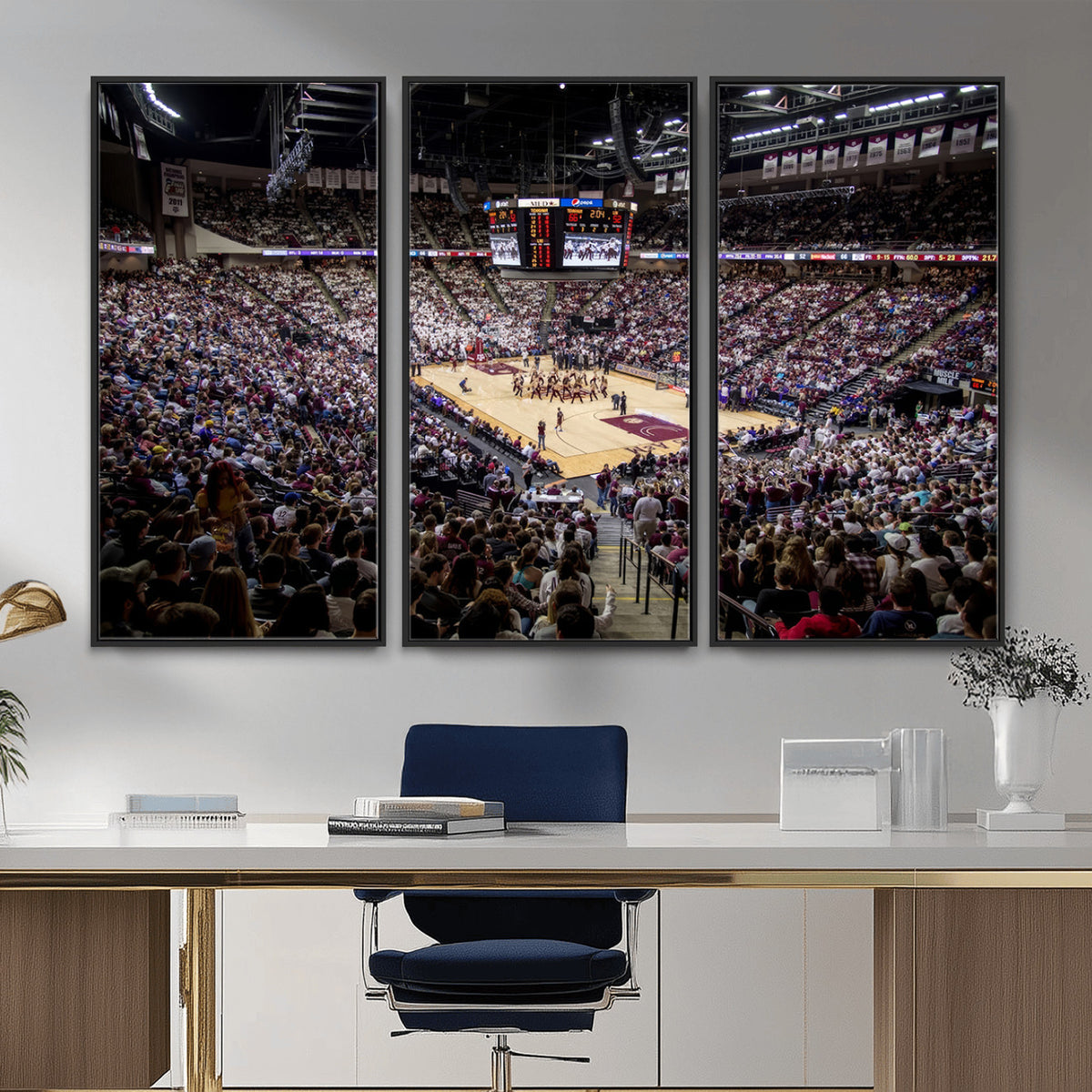 76876-MGV-CV-36X24 - University of Nebraska Cornhuskers Basketball Team Print - Lincoln Red Arena Wall Art Canvas Print