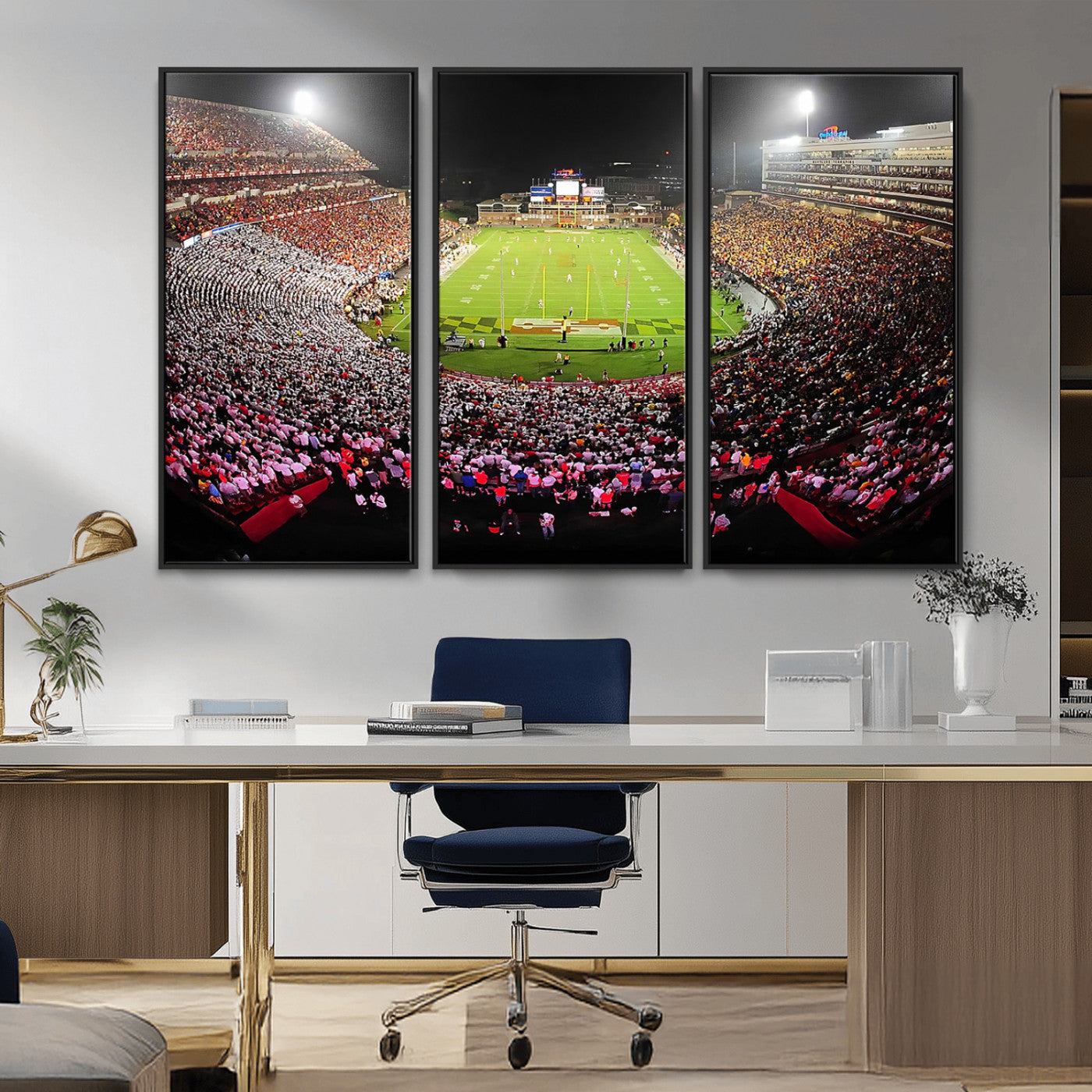MGV-FC-48X32-3P - University of Maryland Terrapins Football Team Print - College Park SECU Stadium Wall Art Canvas