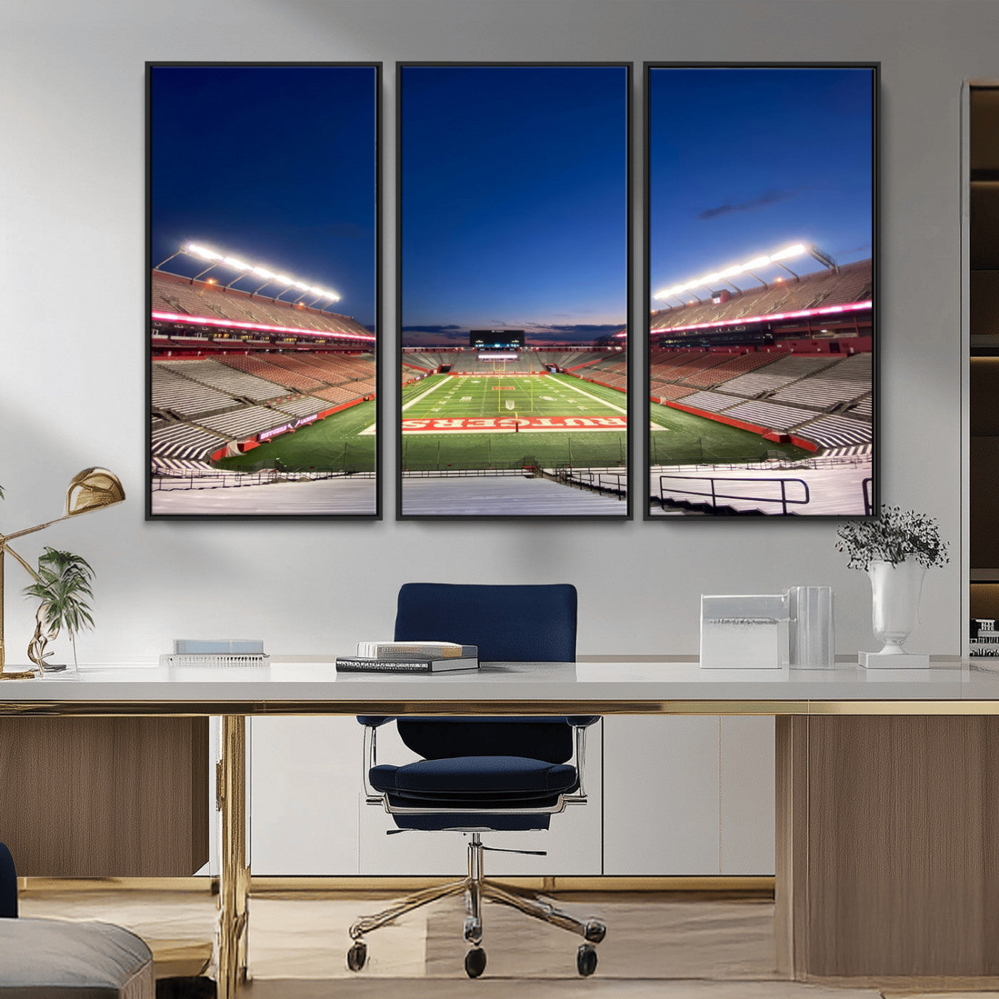 MGV-FC-48X32-3P - Rutgers Scarlet Knights Football Team Print - Piscataway SHI Stadium Wall Art Canvas Print