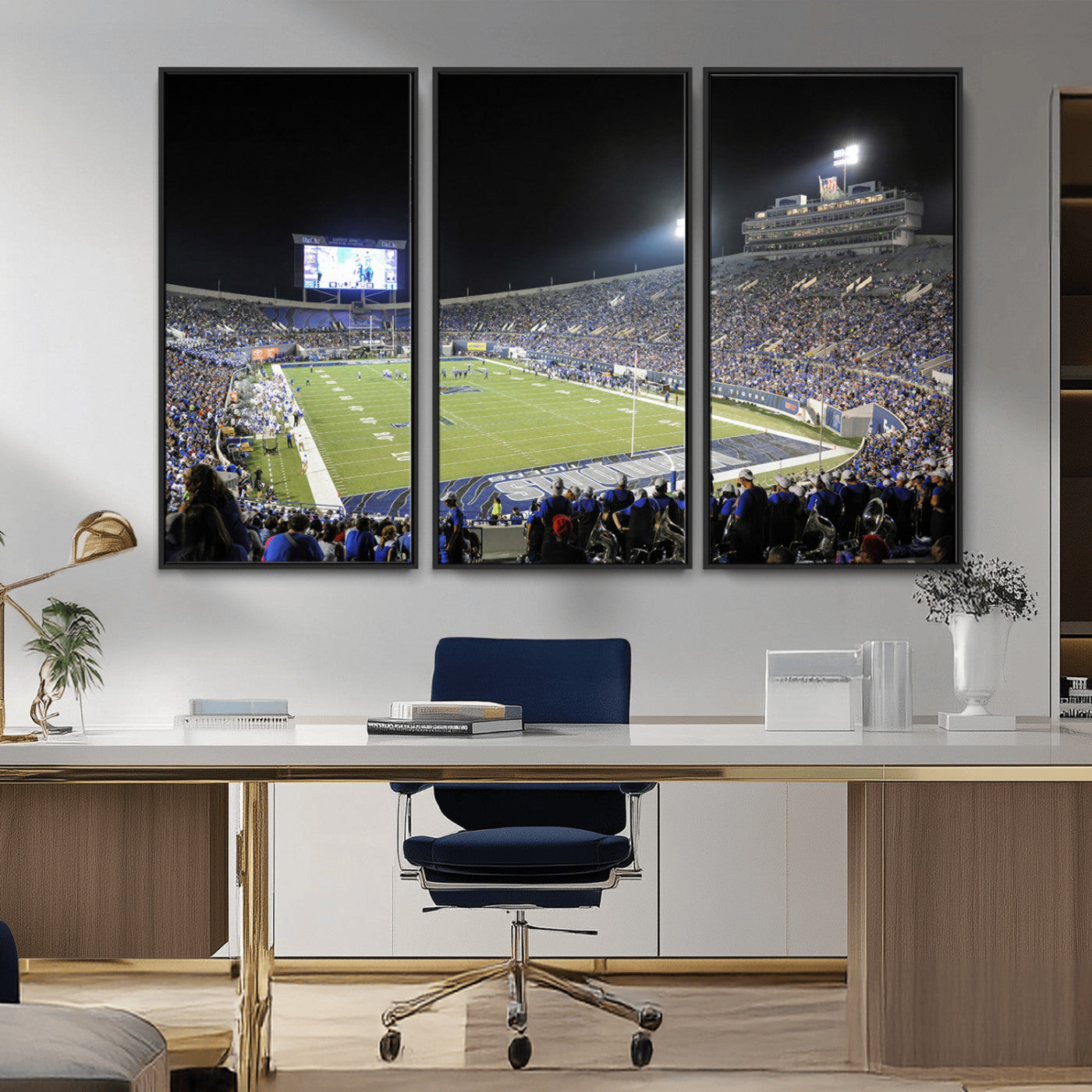MGV-FC-48X32-3P - University of Memphis Tigers Football Team Print - Memphis Simmons Bank Liberty Stadium Wall Art