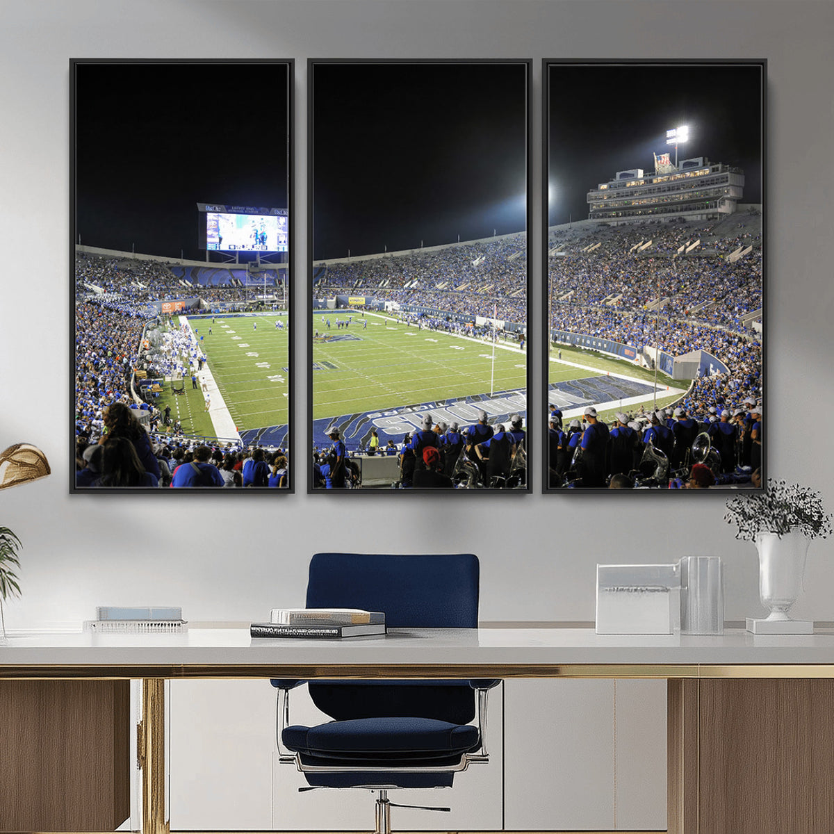 10894-PAN-FL-20X10 - University of Memphis Tigers Football Team Print - Memphis Simmons Bank Liberty Stadium Wall Art