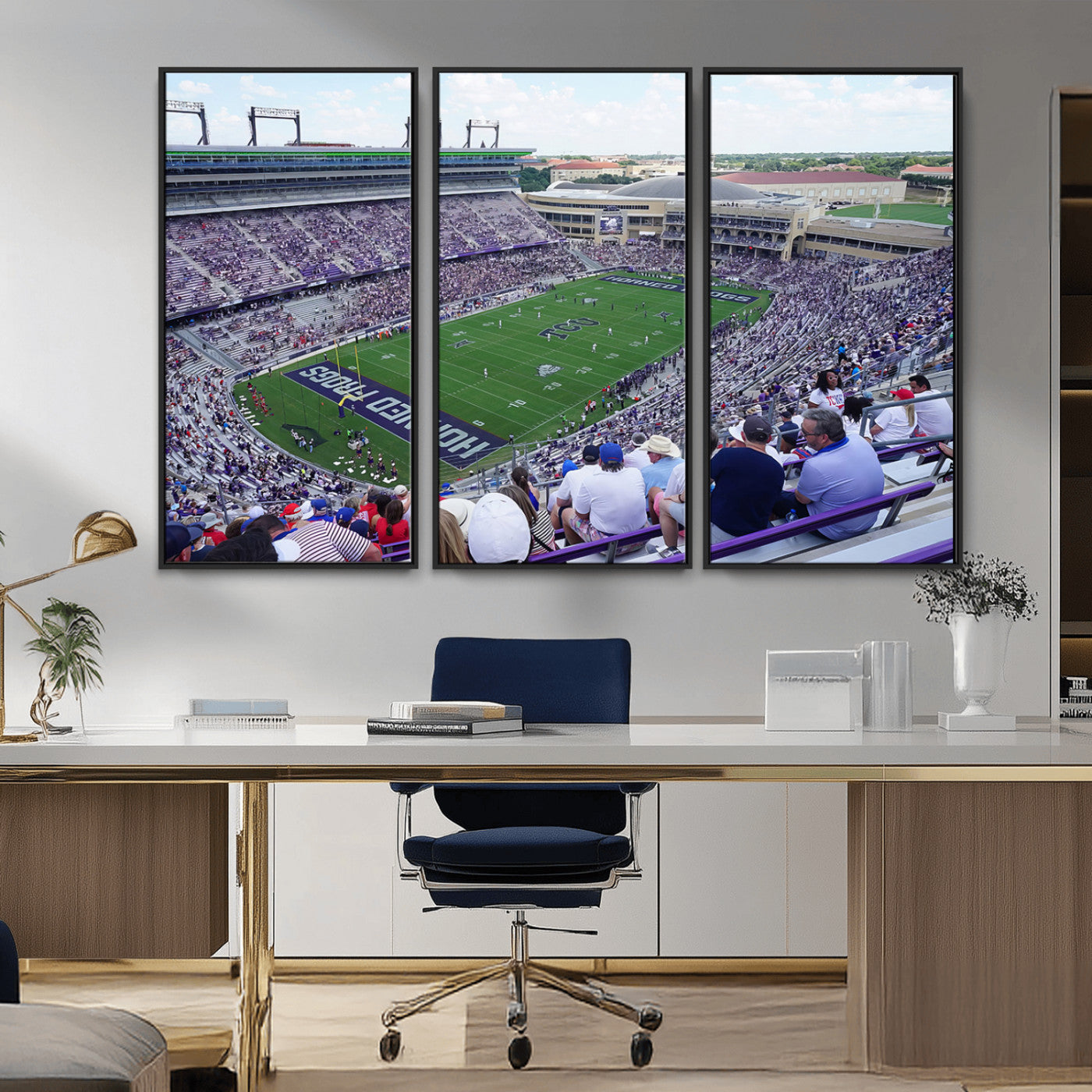 MGV-FC-48X32-3P - The Texas Christian University TCU Horned Frogs Football Team Print - Fort Worth Amon G. Carter