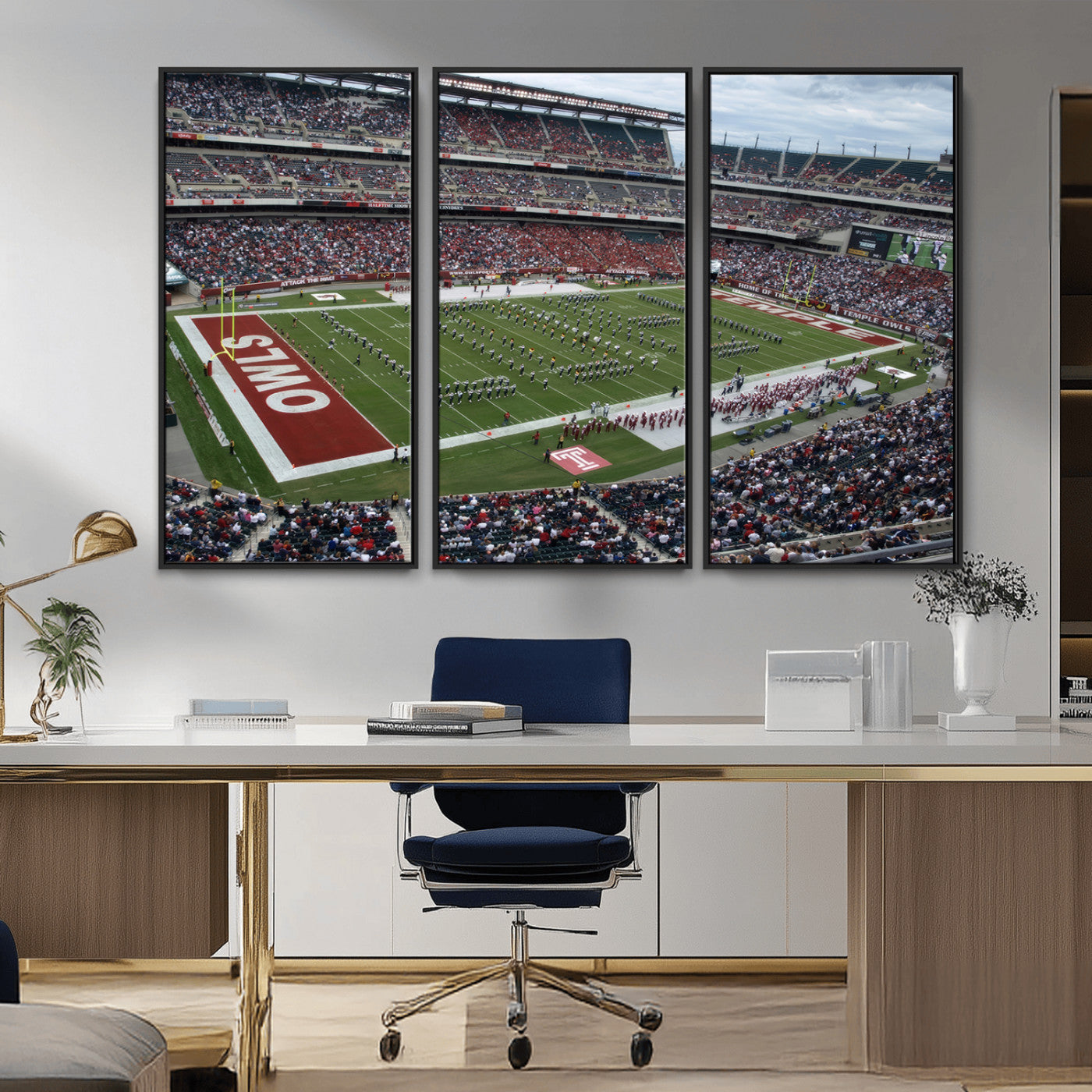 MGV-FC-48X32-3P - The Temple University Owls Athletics Team Print - Philadelphia Lincoln Financial Field Stadium Wall