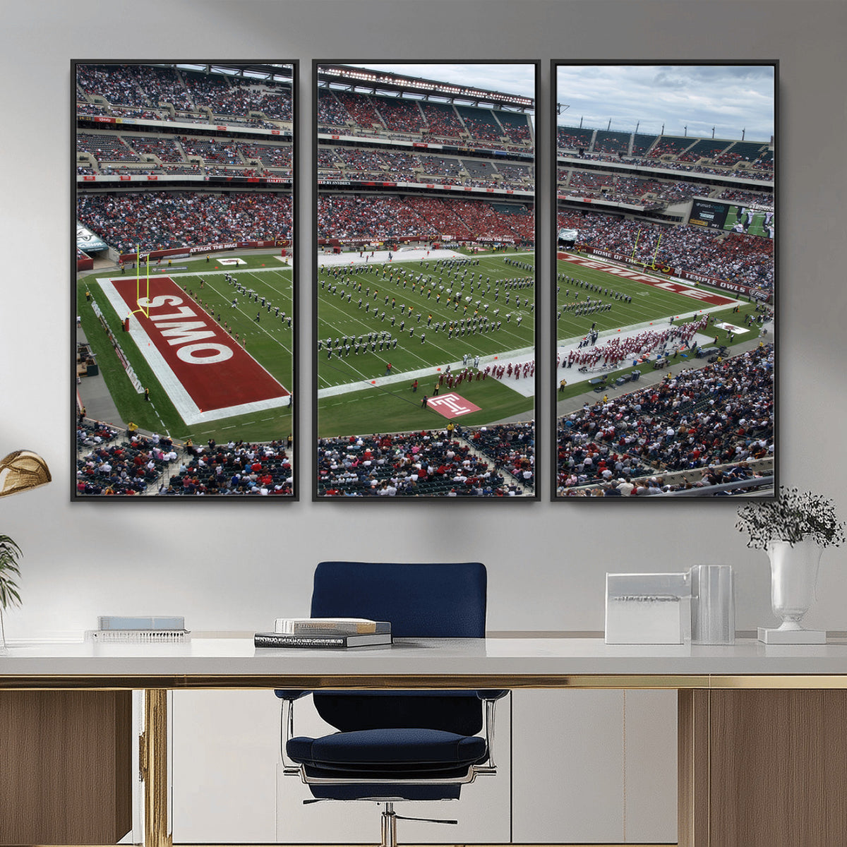 15310-PAN-FL-20X10 - The Temple University Owls Athletics Team Print - Philadelphia Lincoln Financial Field Stadium Wall