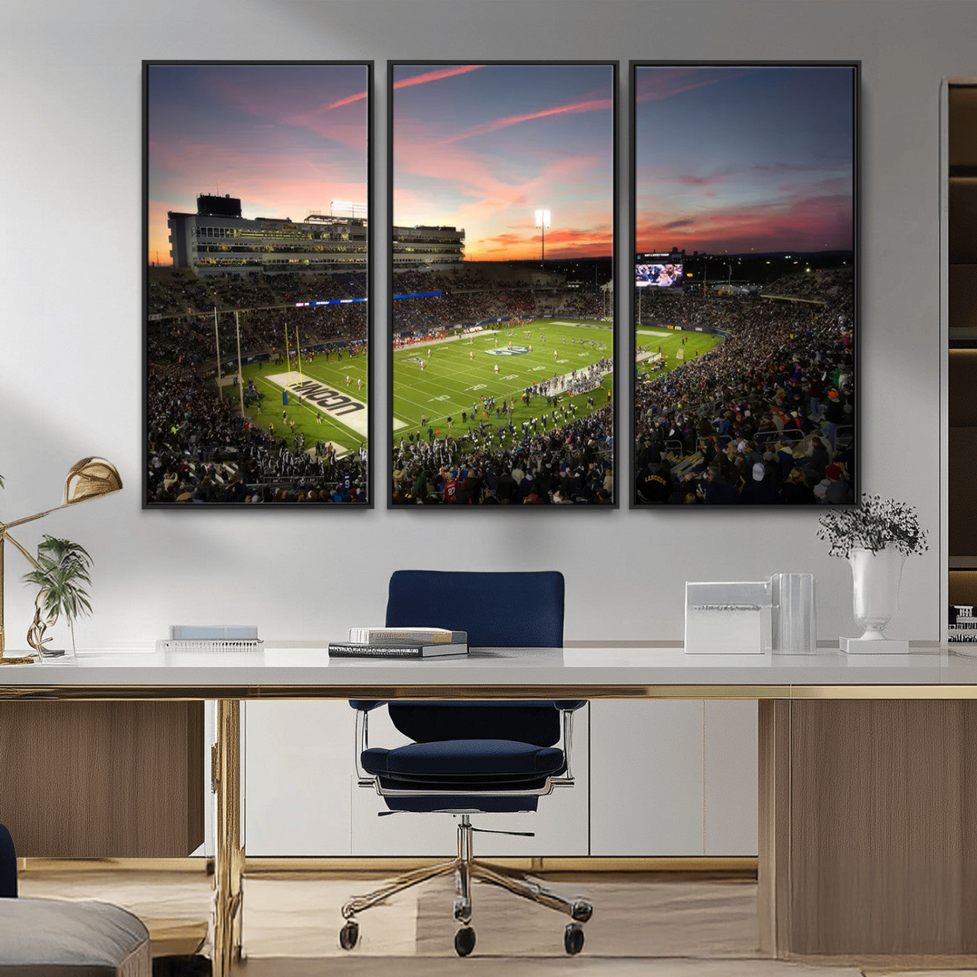 MGV-FC-48X32-3P - The University of Connecticut UCONN Huskies Football Team Print - East Hartford Pratt & Whitney