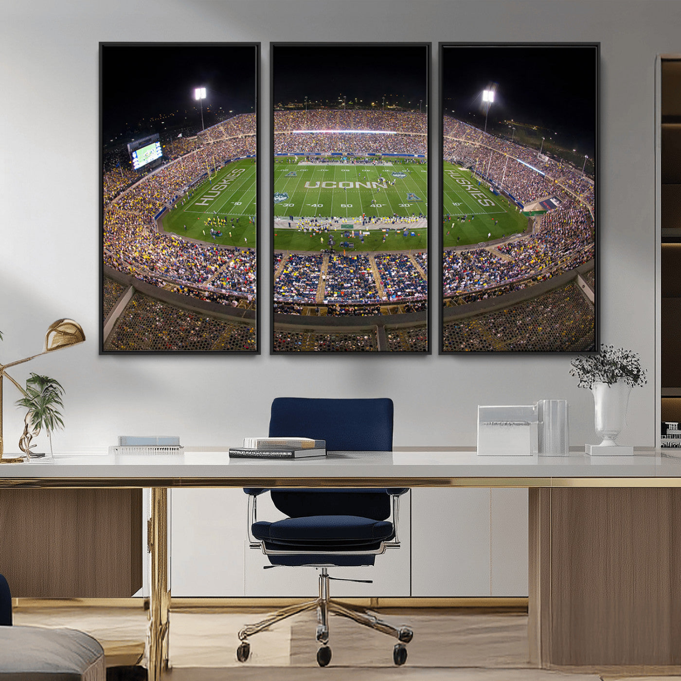 MGV-FC-48X32-3P - The University of Connecticut UCONN Huskies Football Team Print - East Hartford Pratt & Whitney