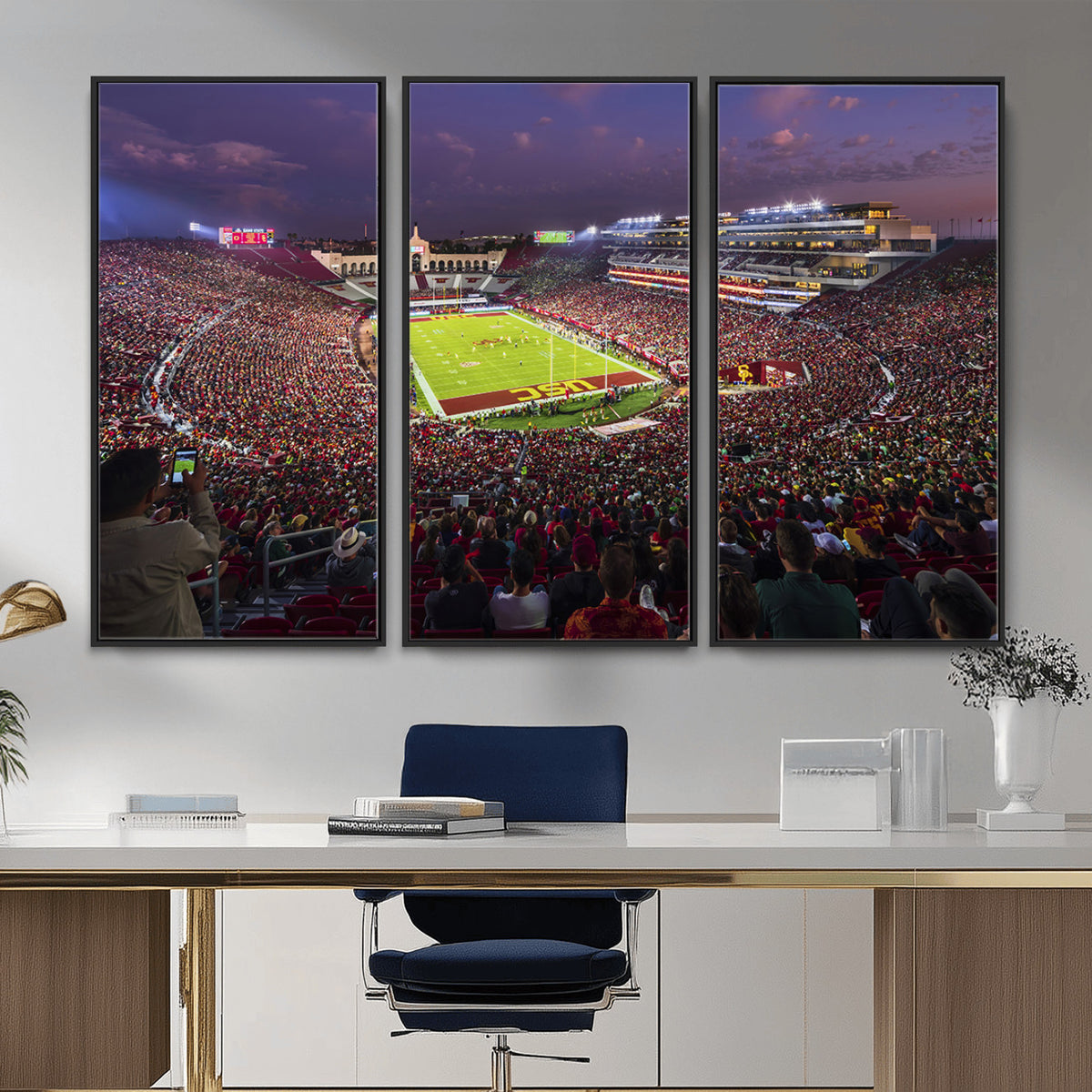 73373-MGV-CV-36X24 - The University of Southern California USC Trojans Football Team Print, Extra Large Game Room Wall Decor