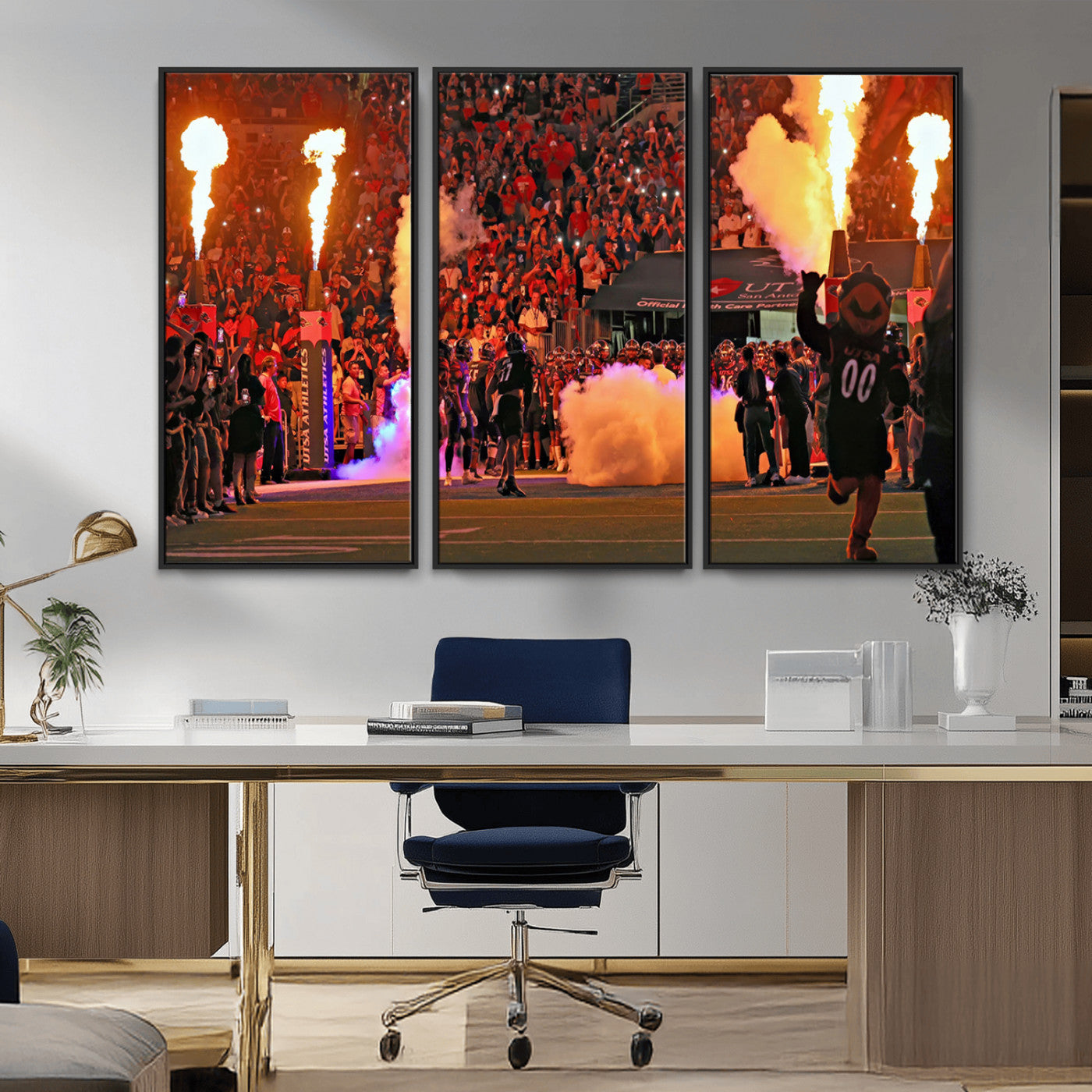 MGV-FC-48X32-3P - The University of Texas at San Antonio Roadrunners Football Team Print - San Antonio Alamodome Wall