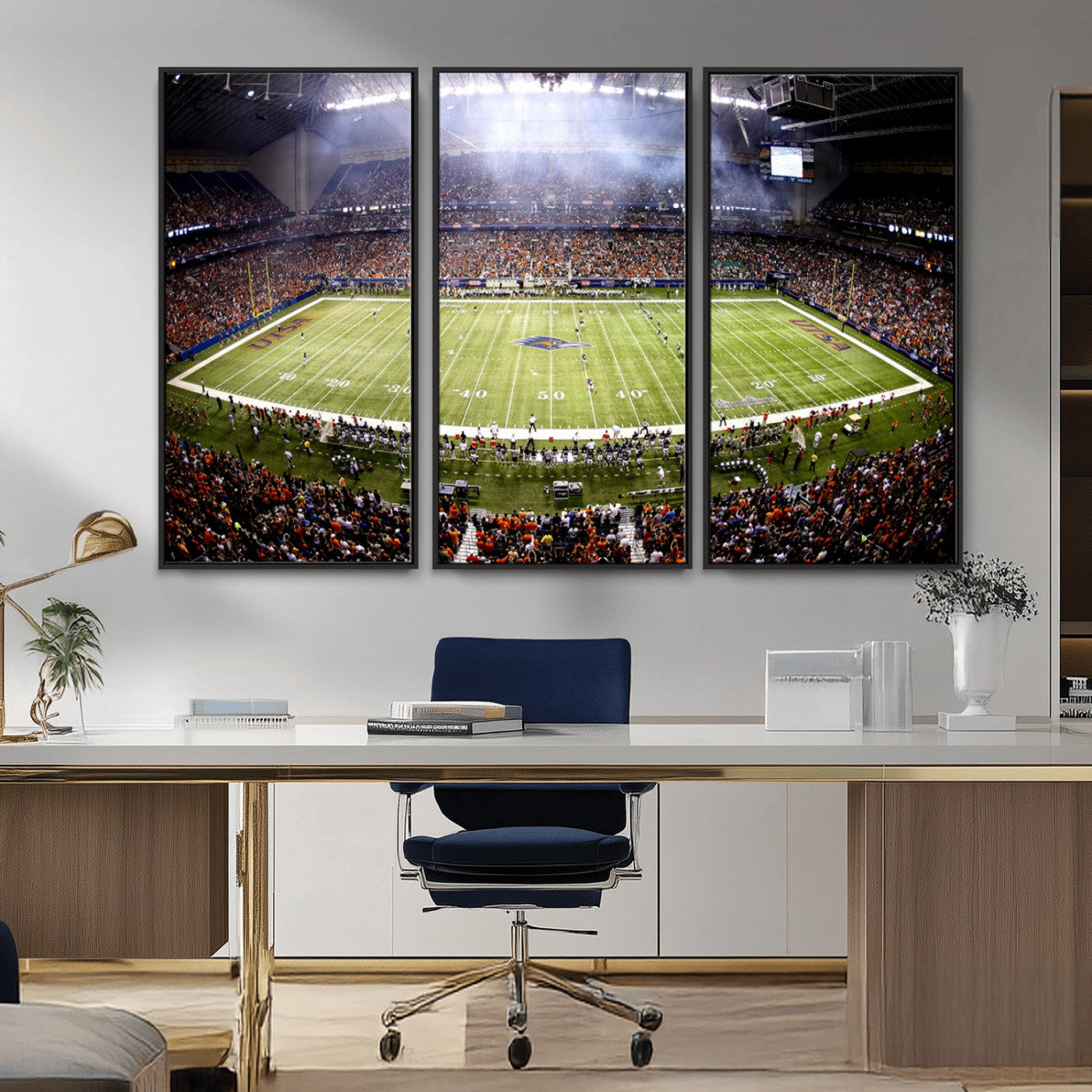 MGV-FC-48X32-3P - The University of Texas at San Antonio Roadrunners Football Team Print - San Antonio Alamodome Wall