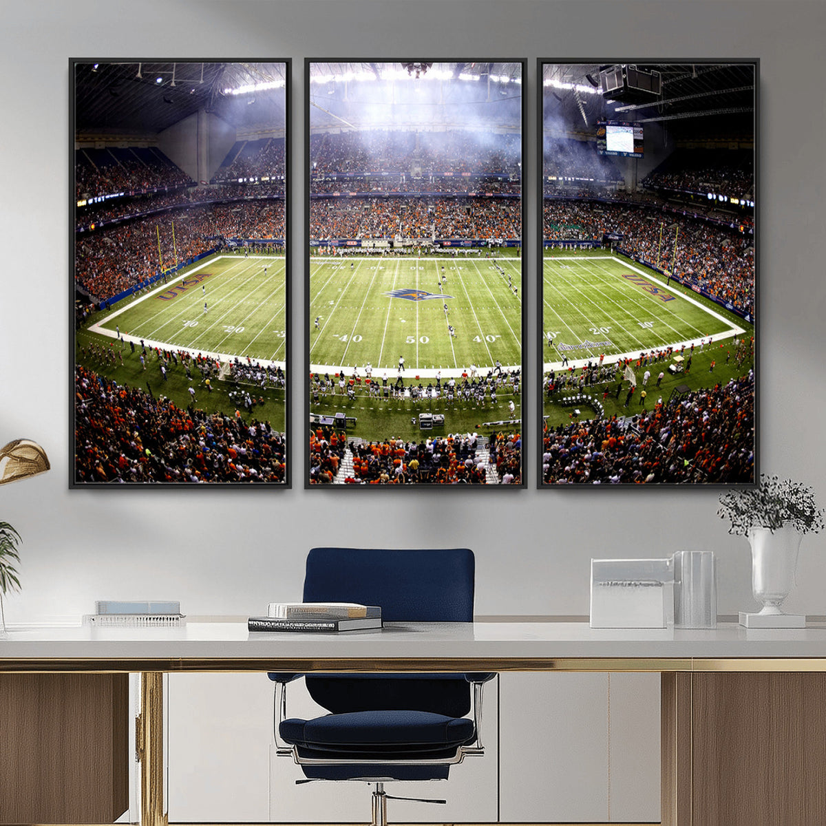 46972-MGV-CV-36X24 - The University of Texas at San Antonio Roadrunners Football Team Print, Framed and Ready to Hang