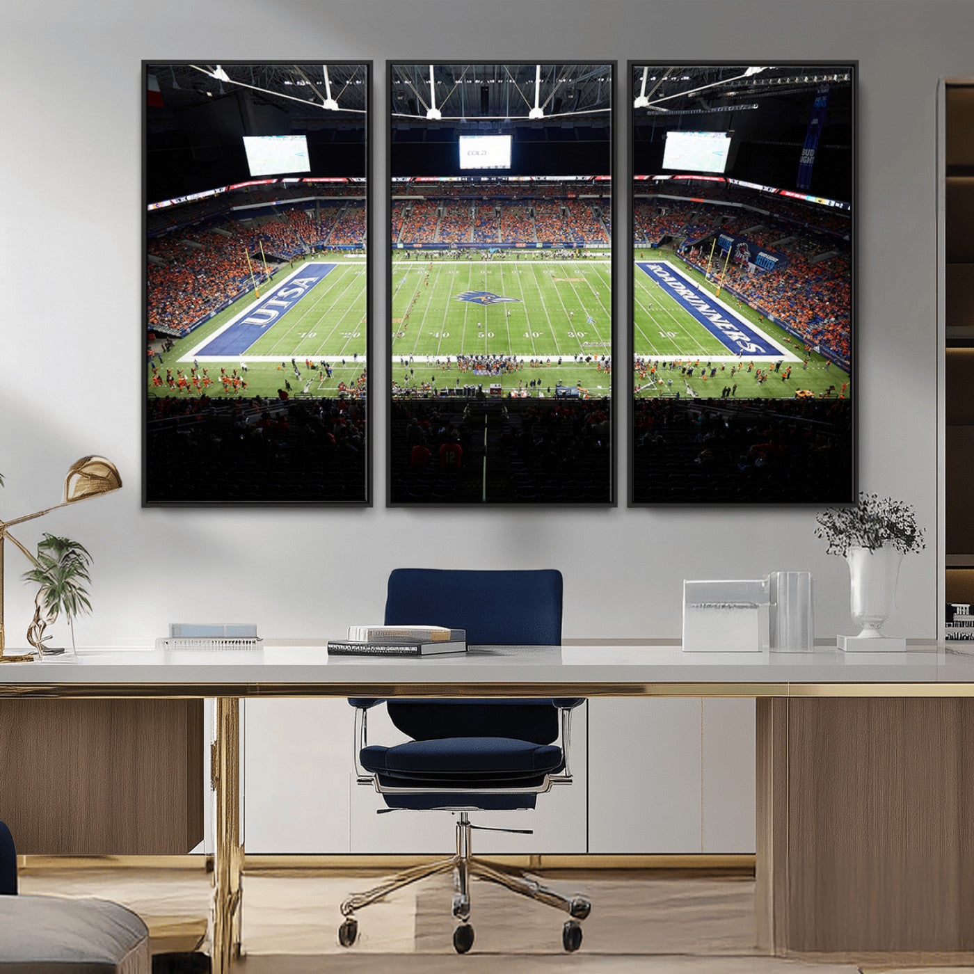 MGV-FC-48X32-3P - The University of Texas at San Antonio Roadrunners Football Team Print - San Antonio Alamodome Wall