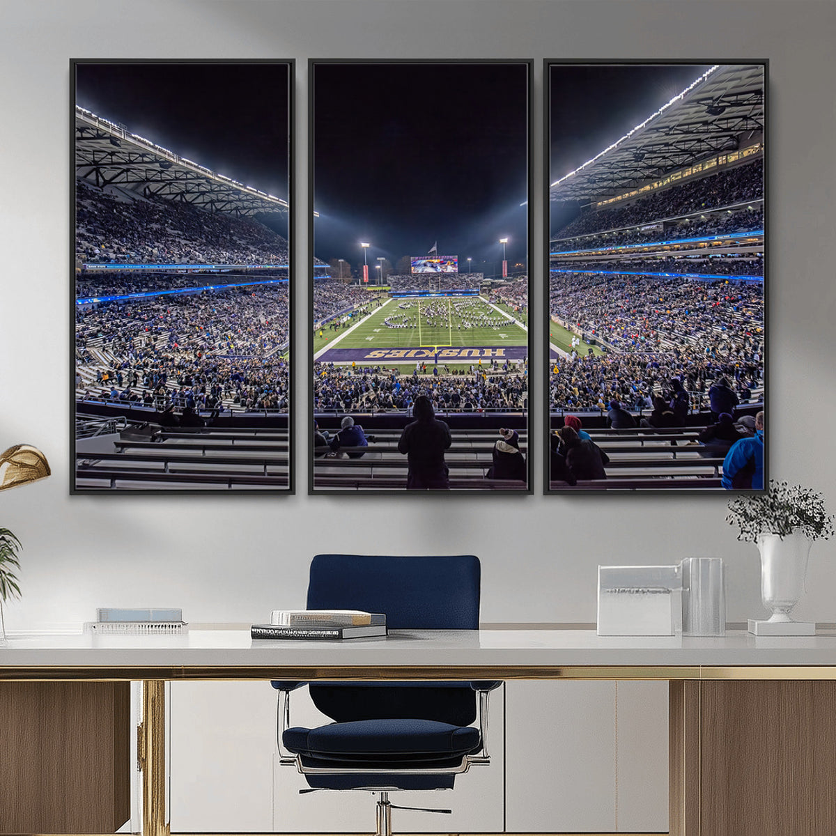 85780-MGV-CV-36X24 - The University of Washington Huskies Football Team Print, Extra Large Game Room Wall Decor